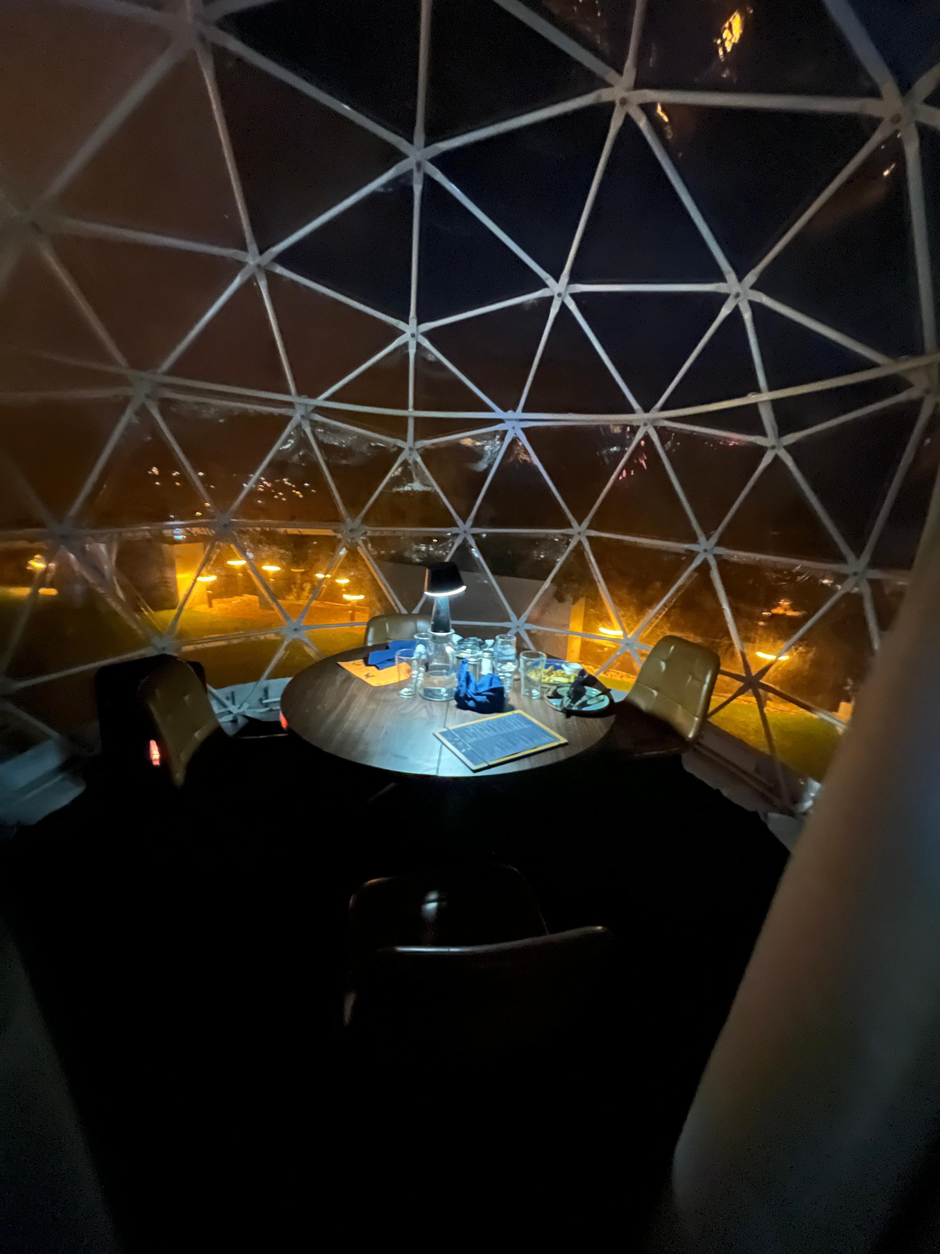 The snow globe we reserved for dinner