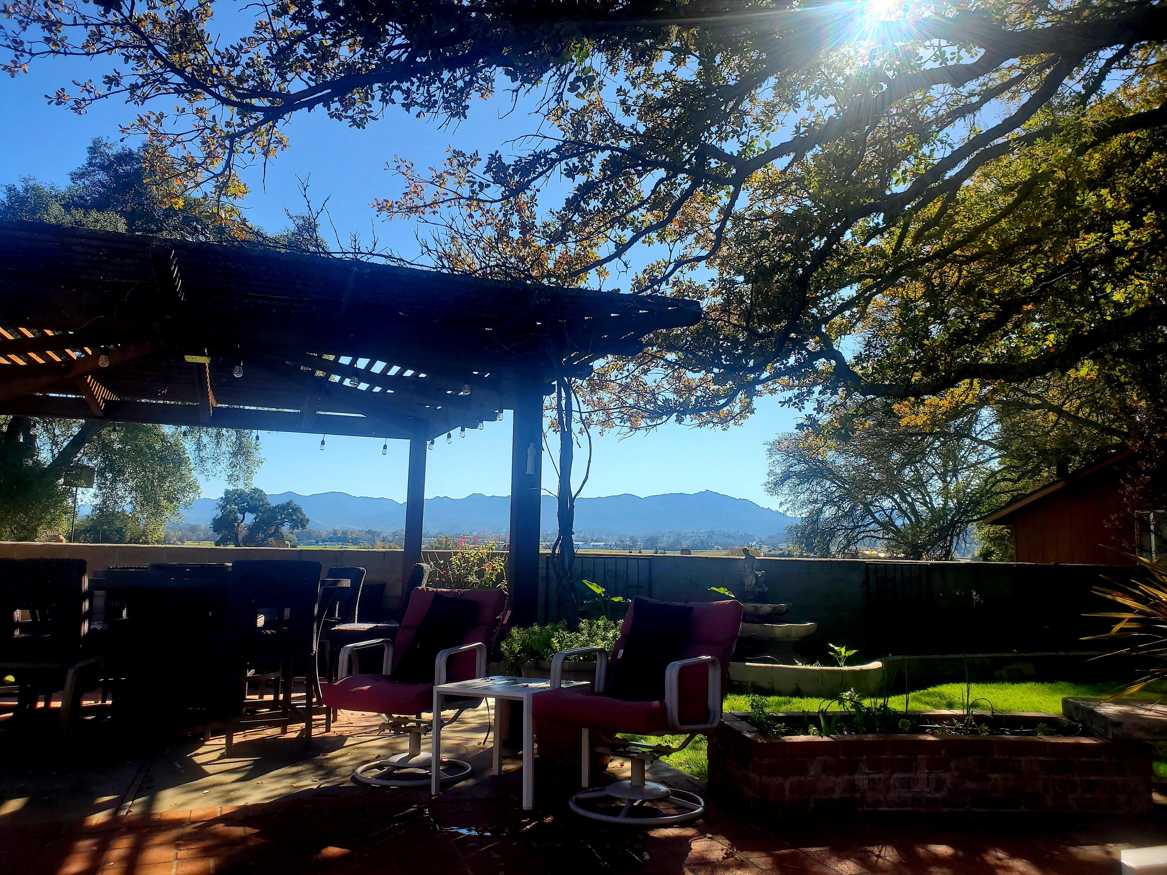 The view from the back yard! The weather was in the low to mid-70s - for Thanksgiving weekend! Cold at night, tho!