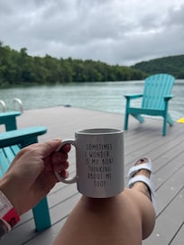 Relaxing with a cup of coffee in the morning