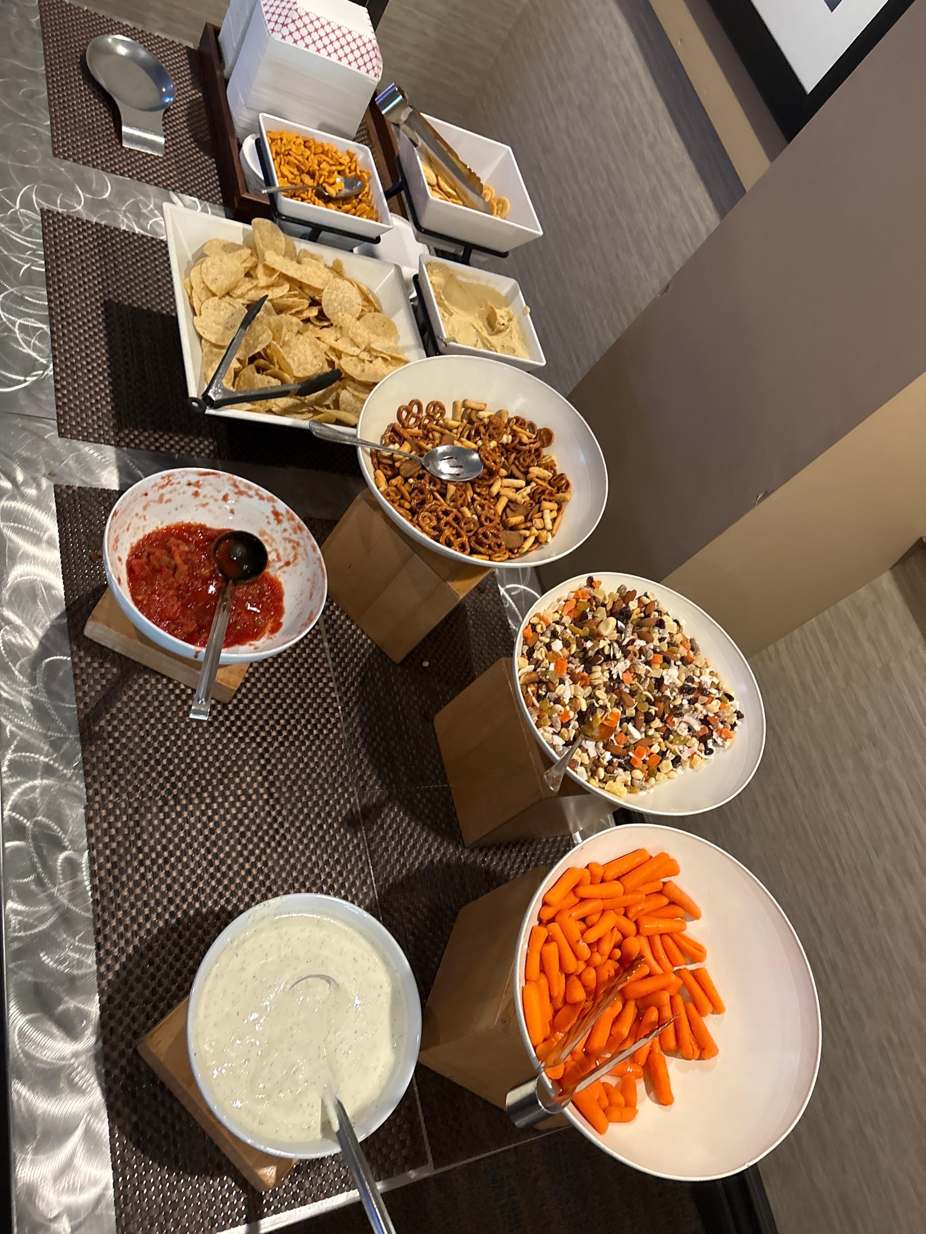 Snacks for the free happy hour drink!  