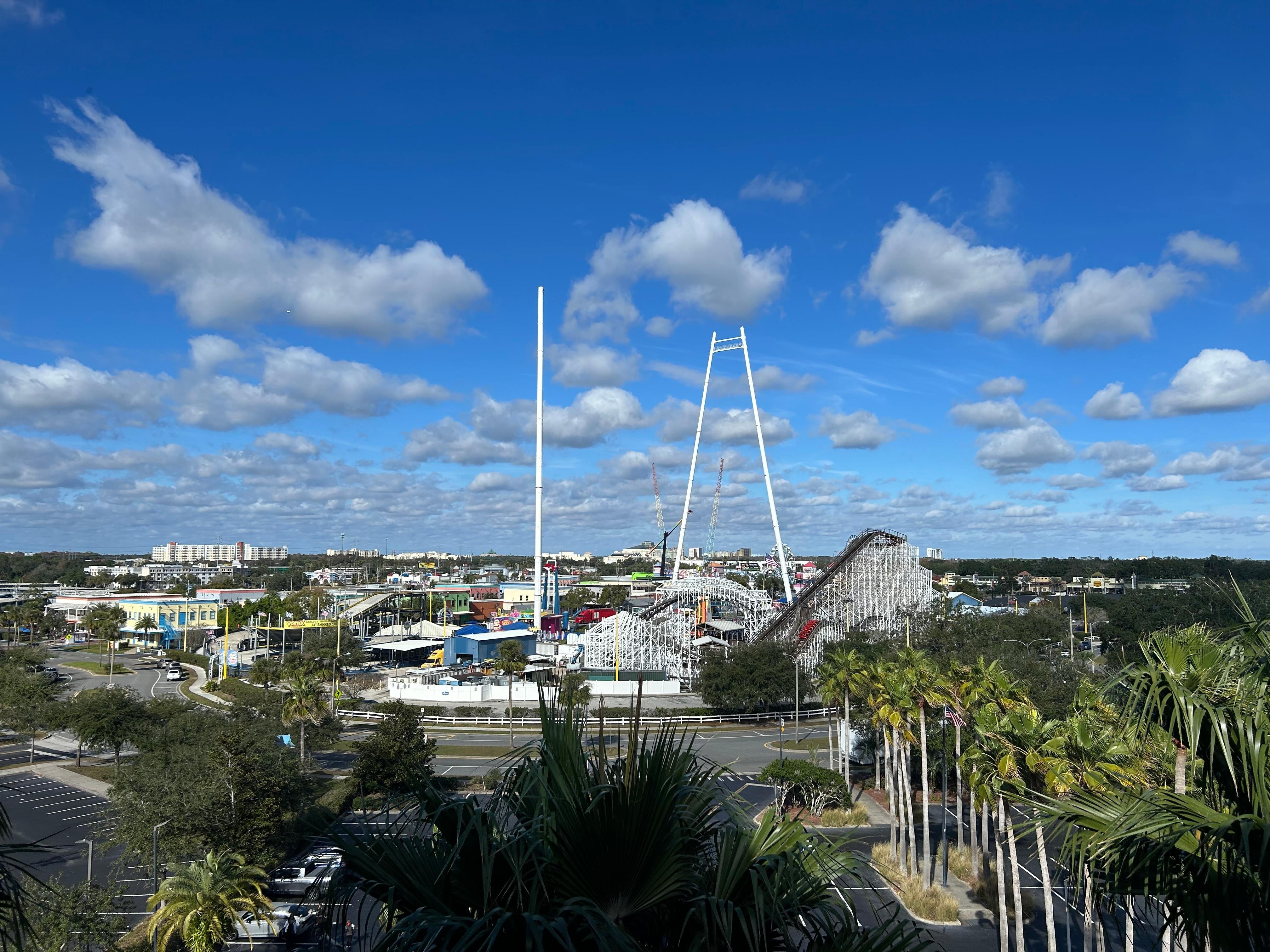 View of Fun Spot from our room on top floor.