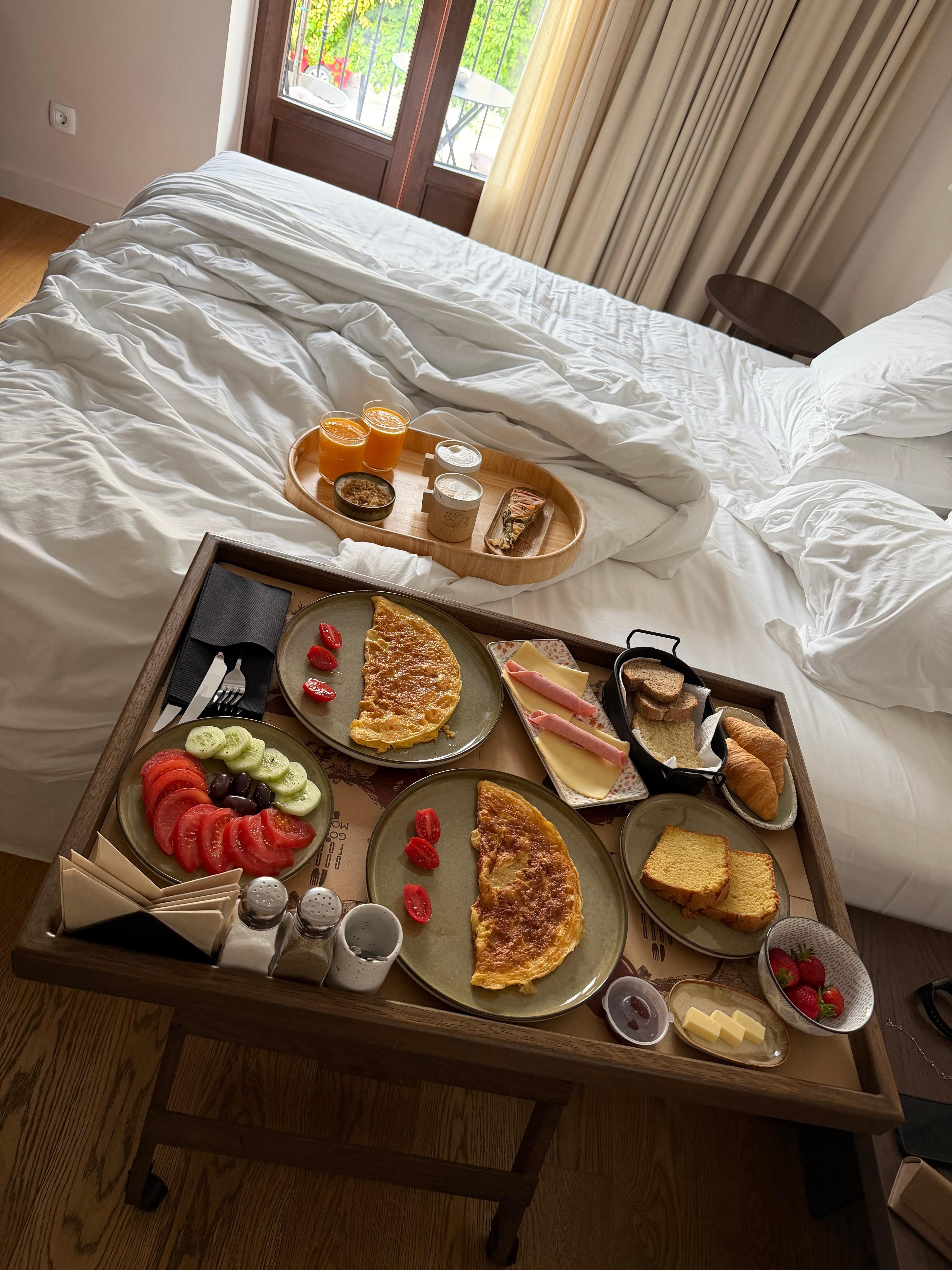 Breakfast served to the room