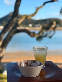 Relaxing on the deck