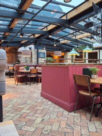 Glass covered restaurant