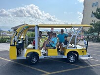 Free shuttle to boardwalk/beach.