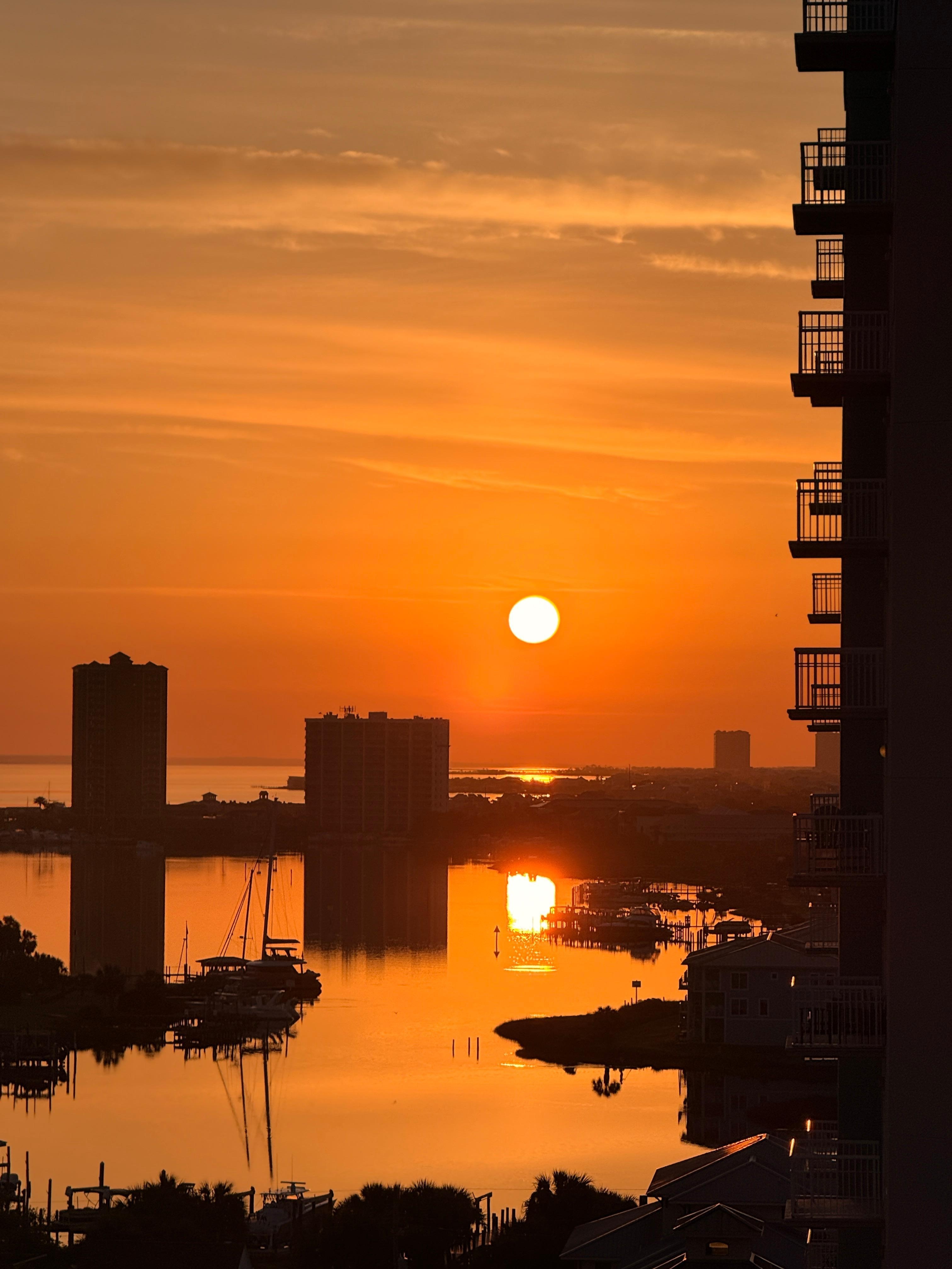 Sunrise from side balcony. 