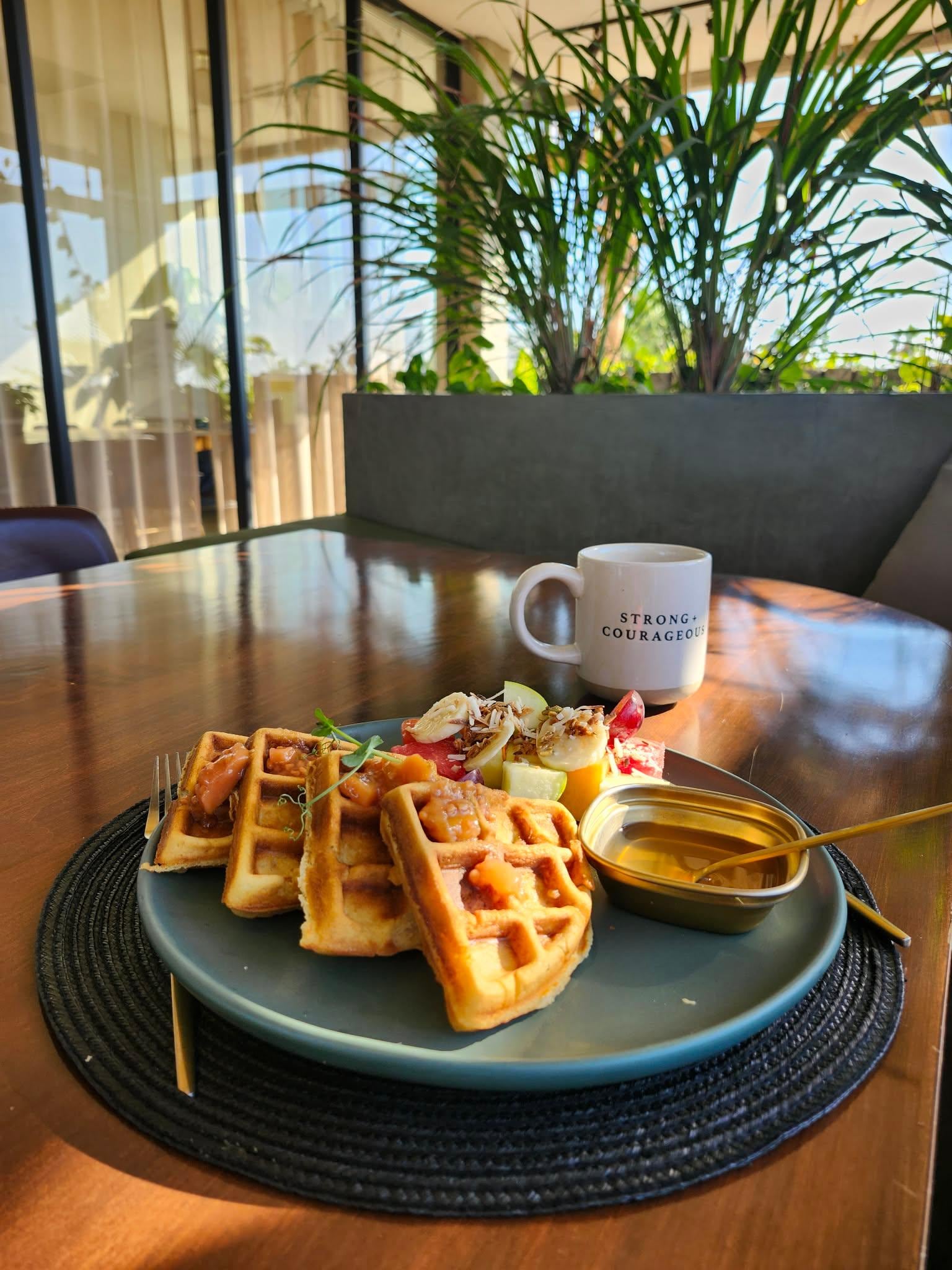 Breakfast at Sead Soul to Table restaurant in Sunrock main building. Beautiful spot to start or end your day. 