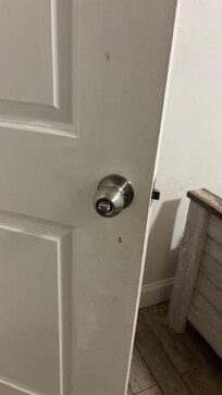 Back of door to twin bedroom - like chocolate or something