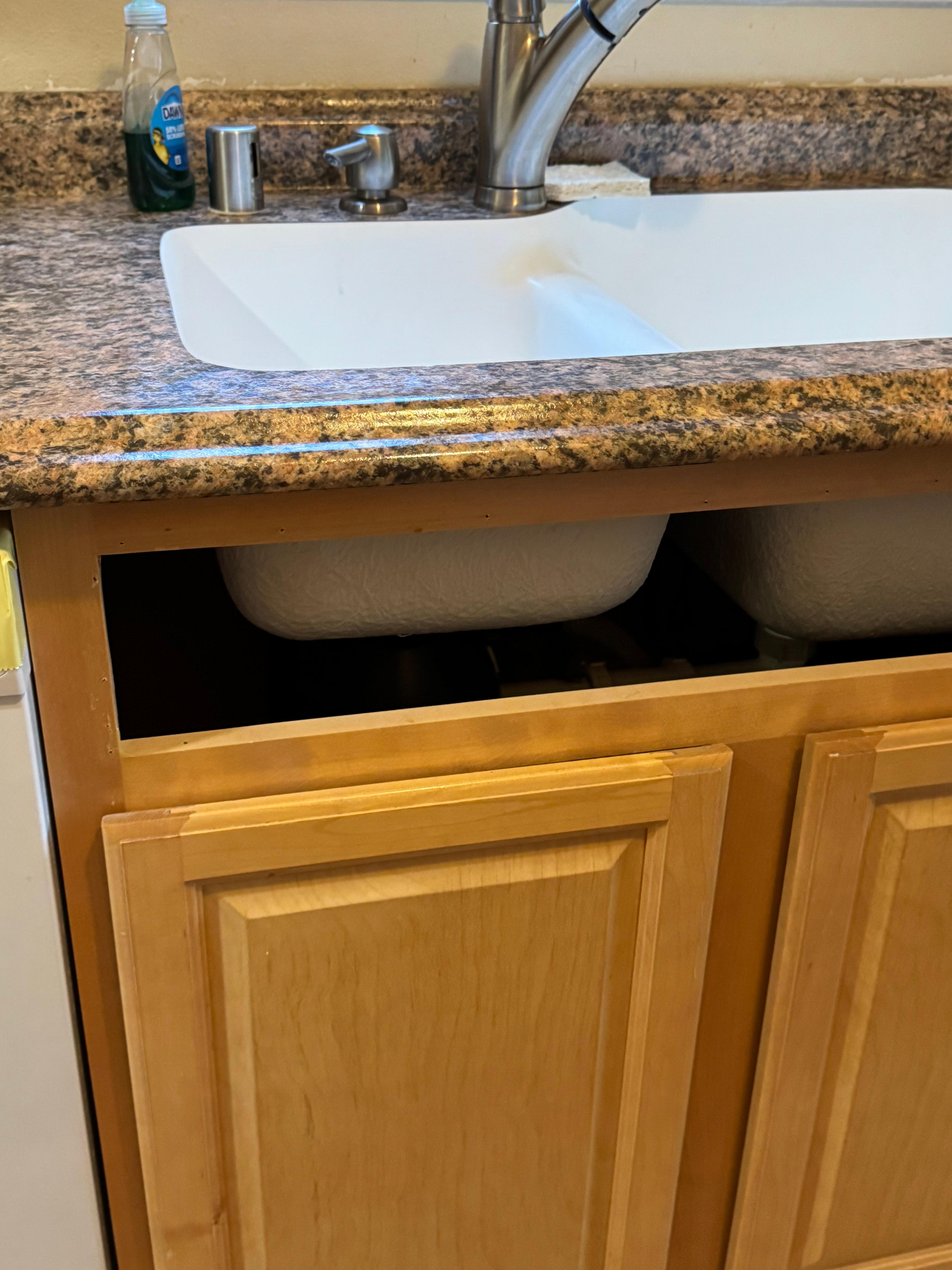 Missing cabinet panel