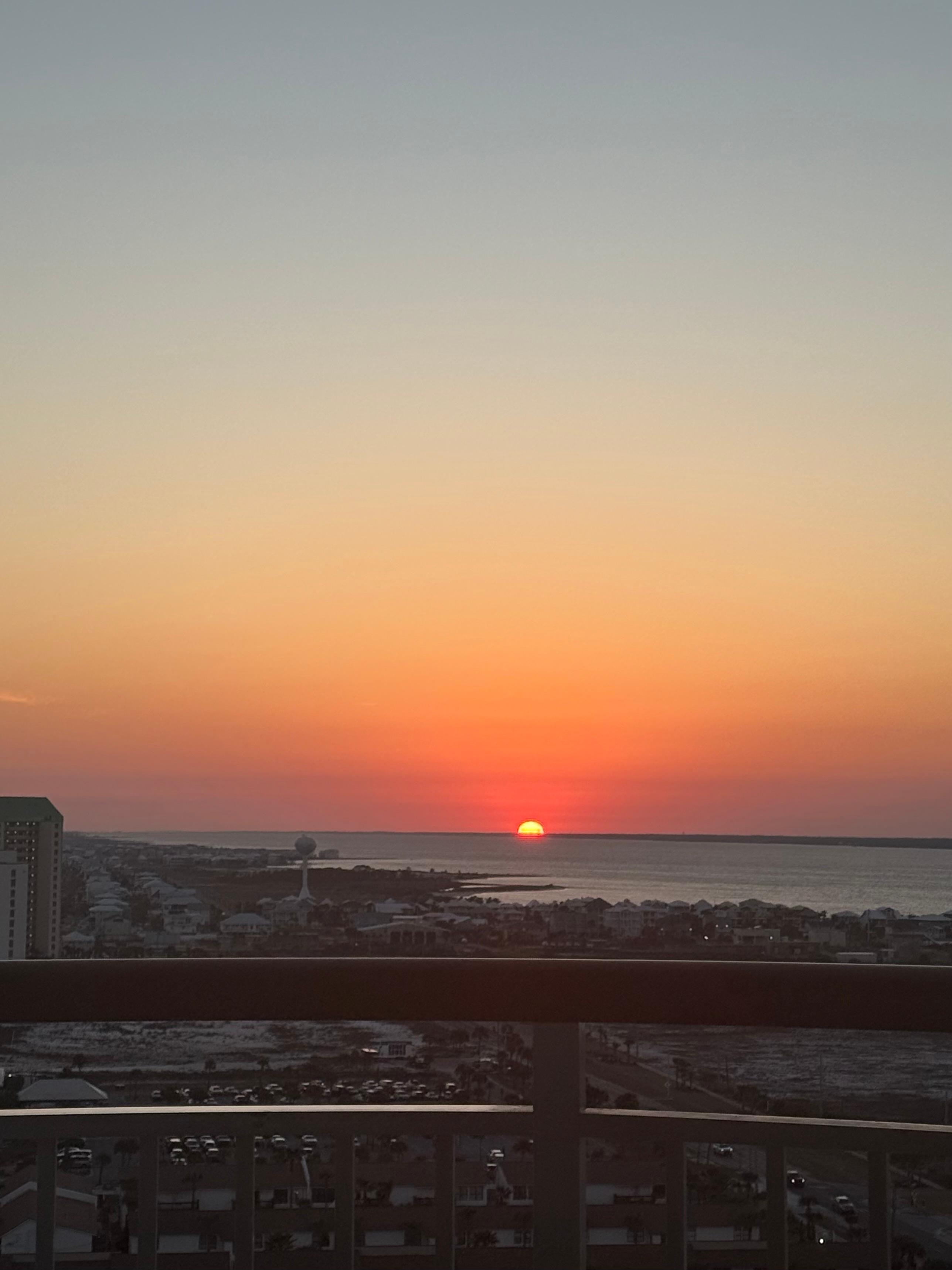 Sunset view from the deck