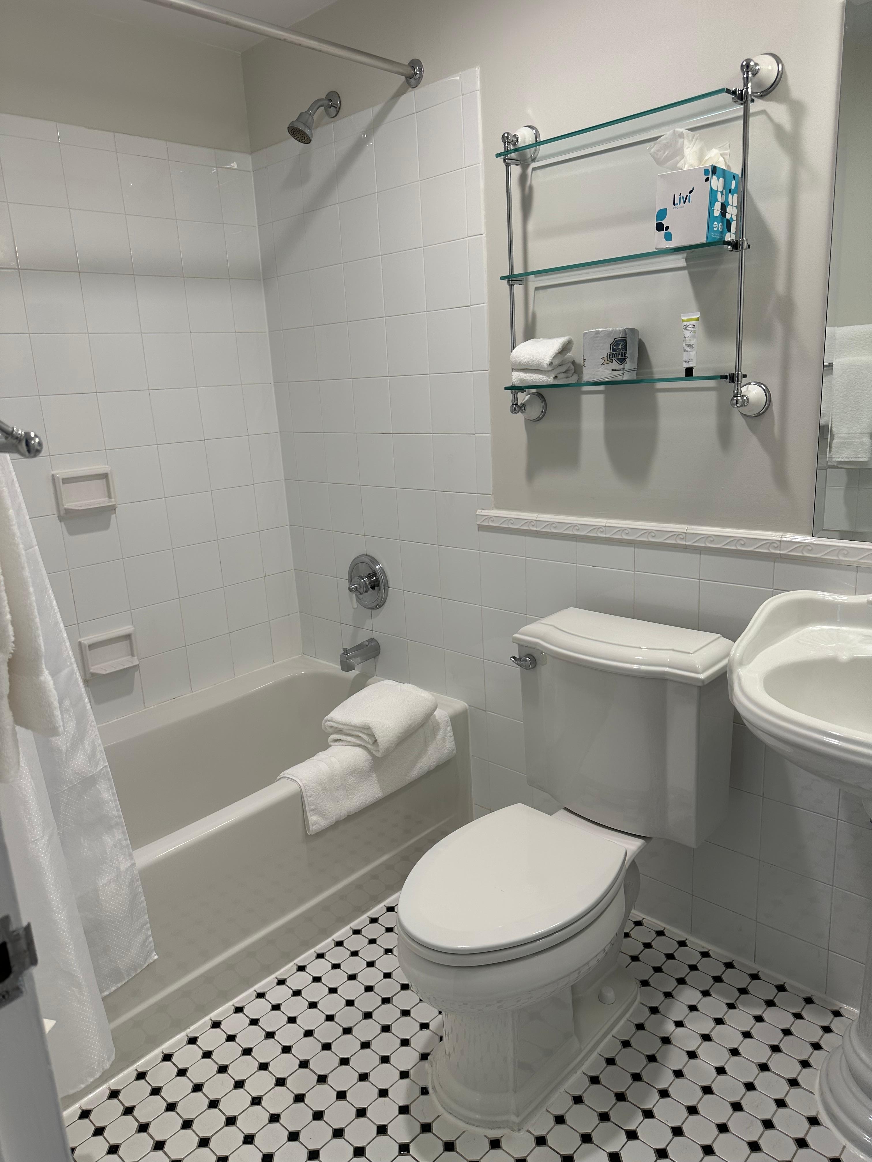 Clean and roomy bathroom