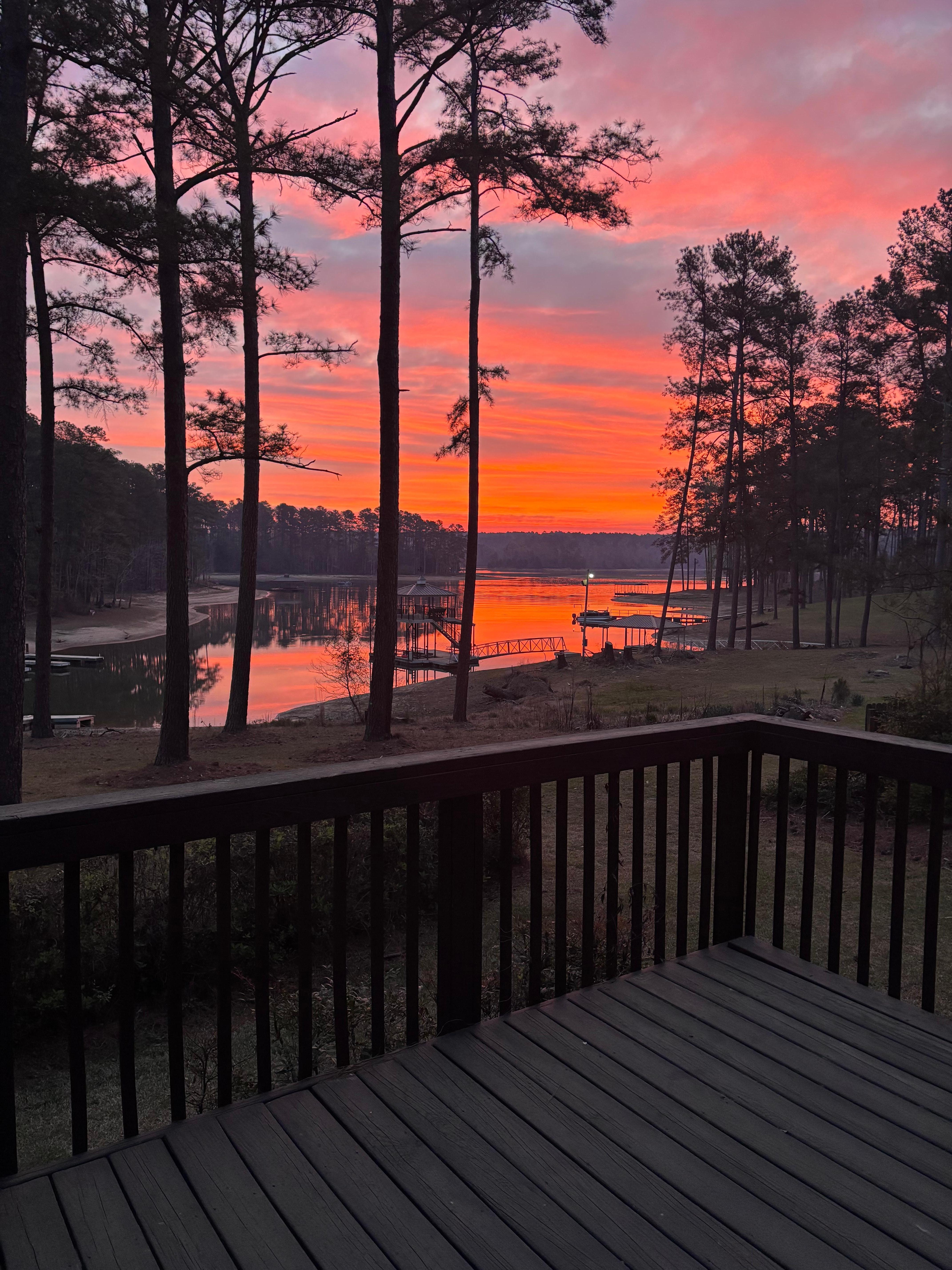 Sunrise from the deck. 