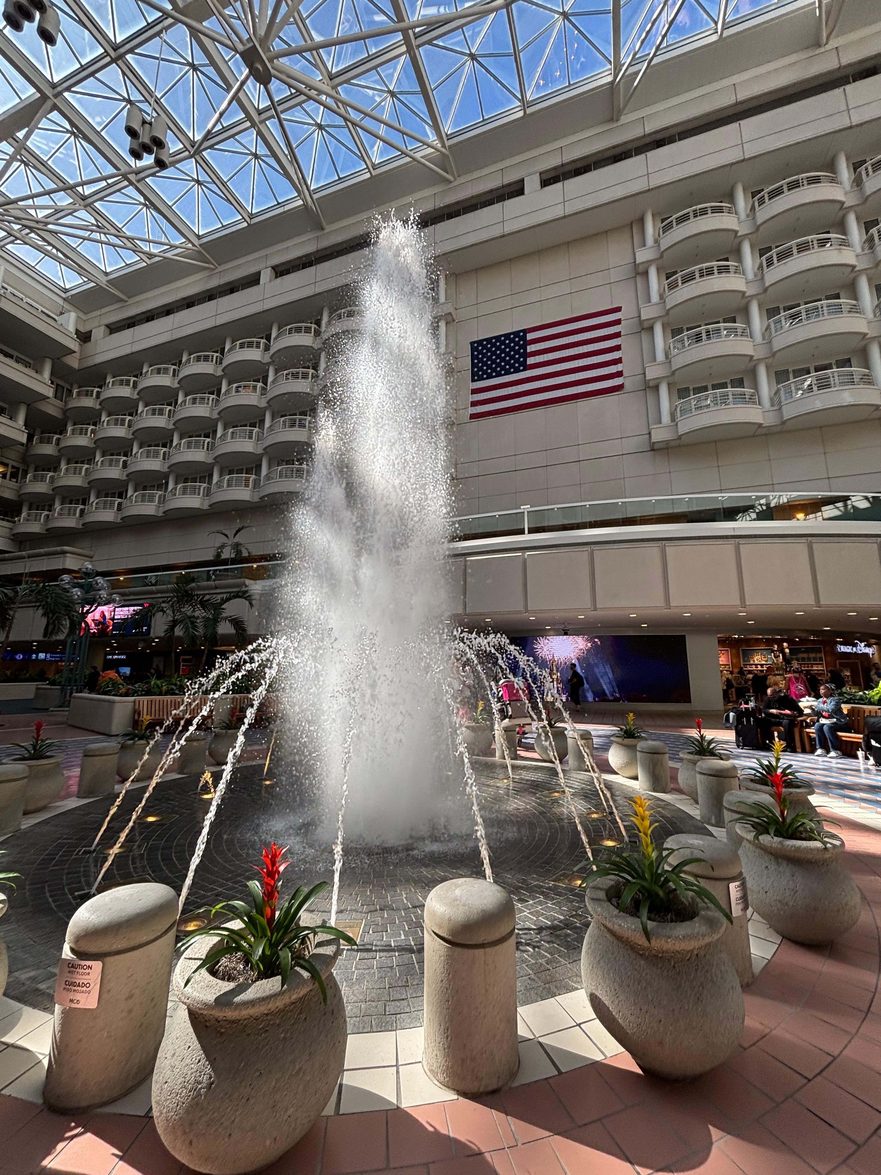 Downstairs on the 3 floor looking up at the rooms