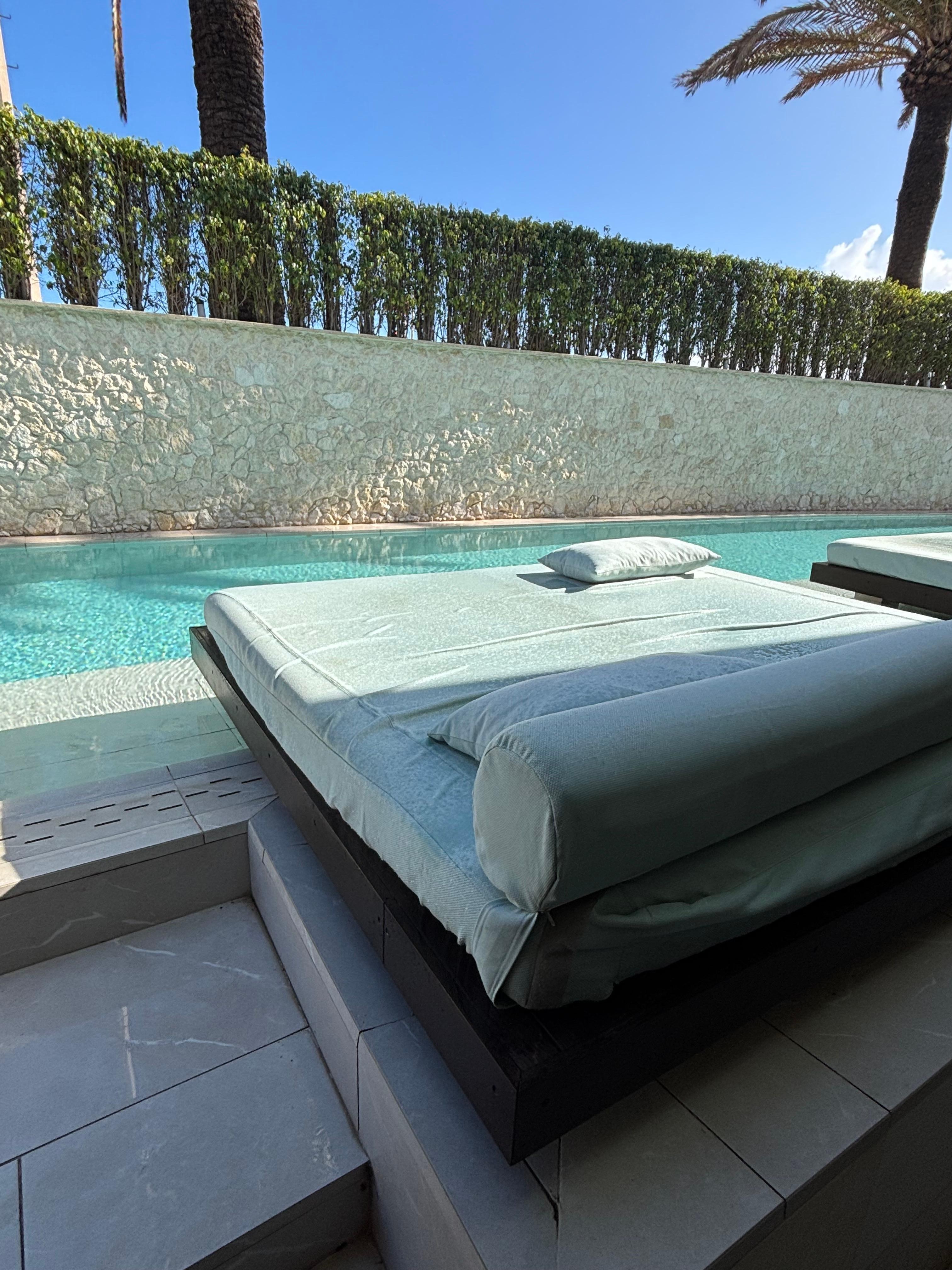 Sun lounger on the room