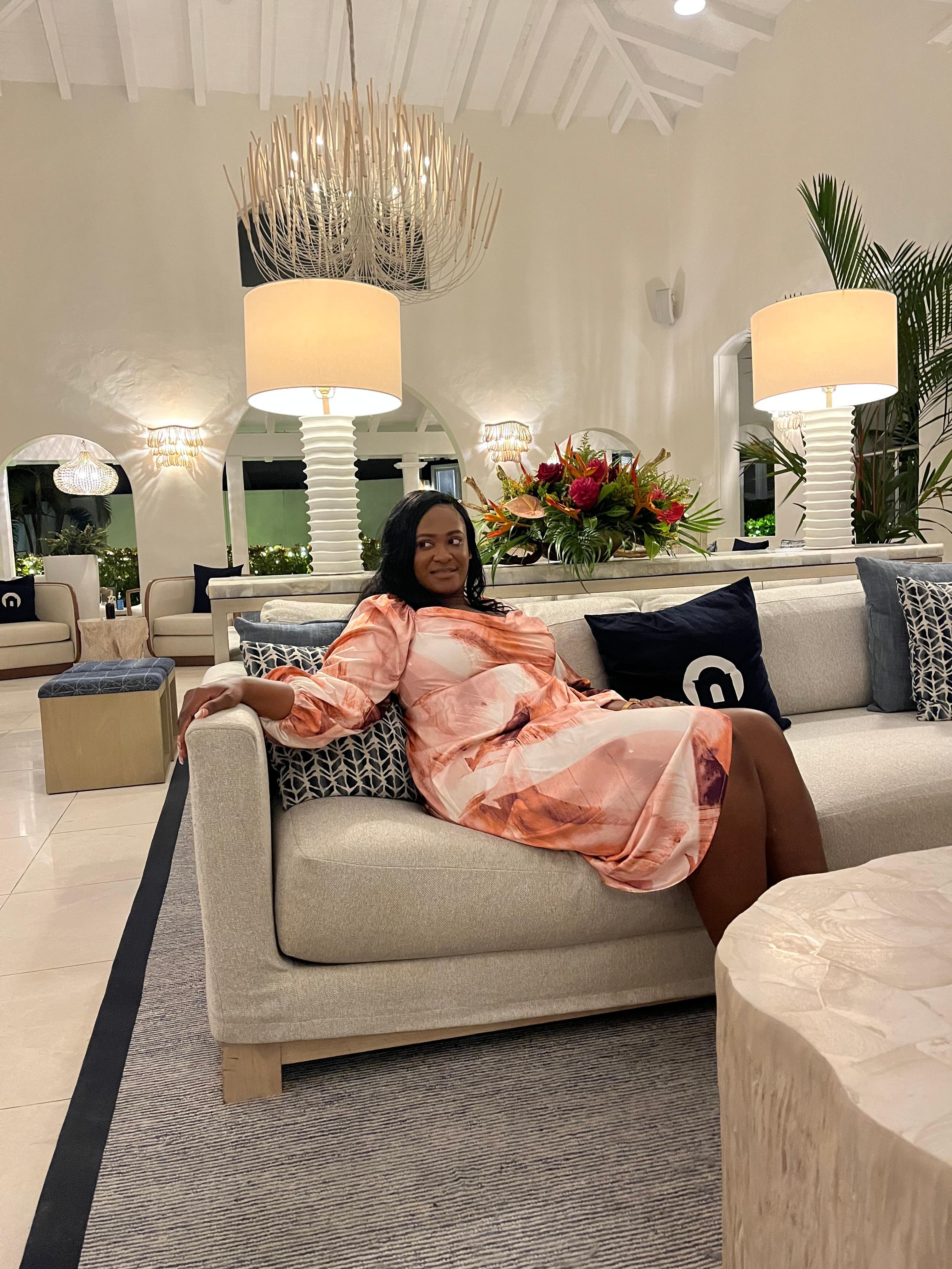 Me enjoying the exquisite lobby