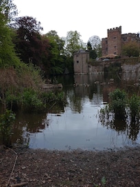 Moat, castle and turret