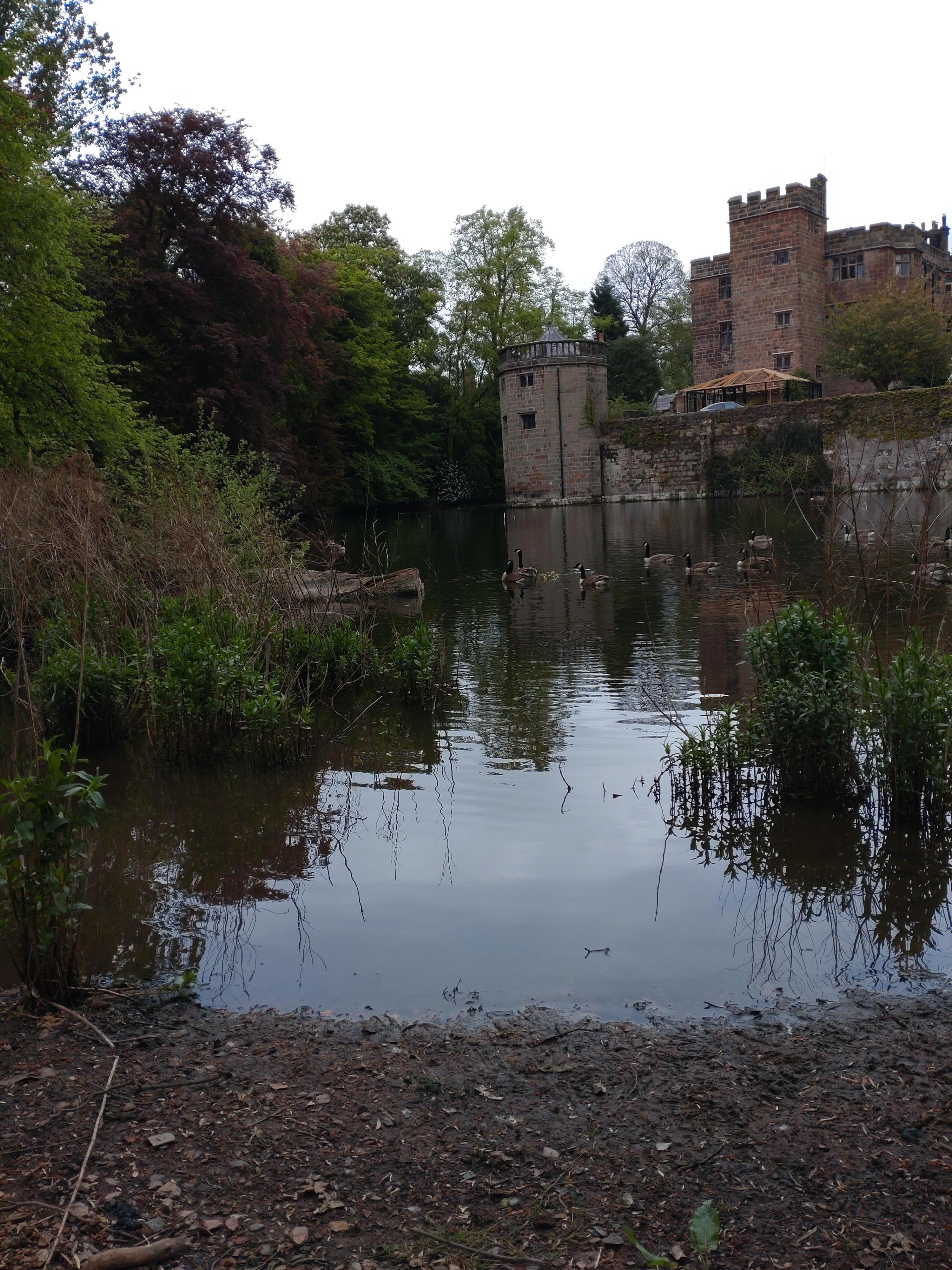 Moat, castle and turret 