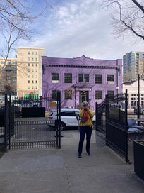Across the street from the Schoolyard restaurants, shops, and the Denver Art Museum