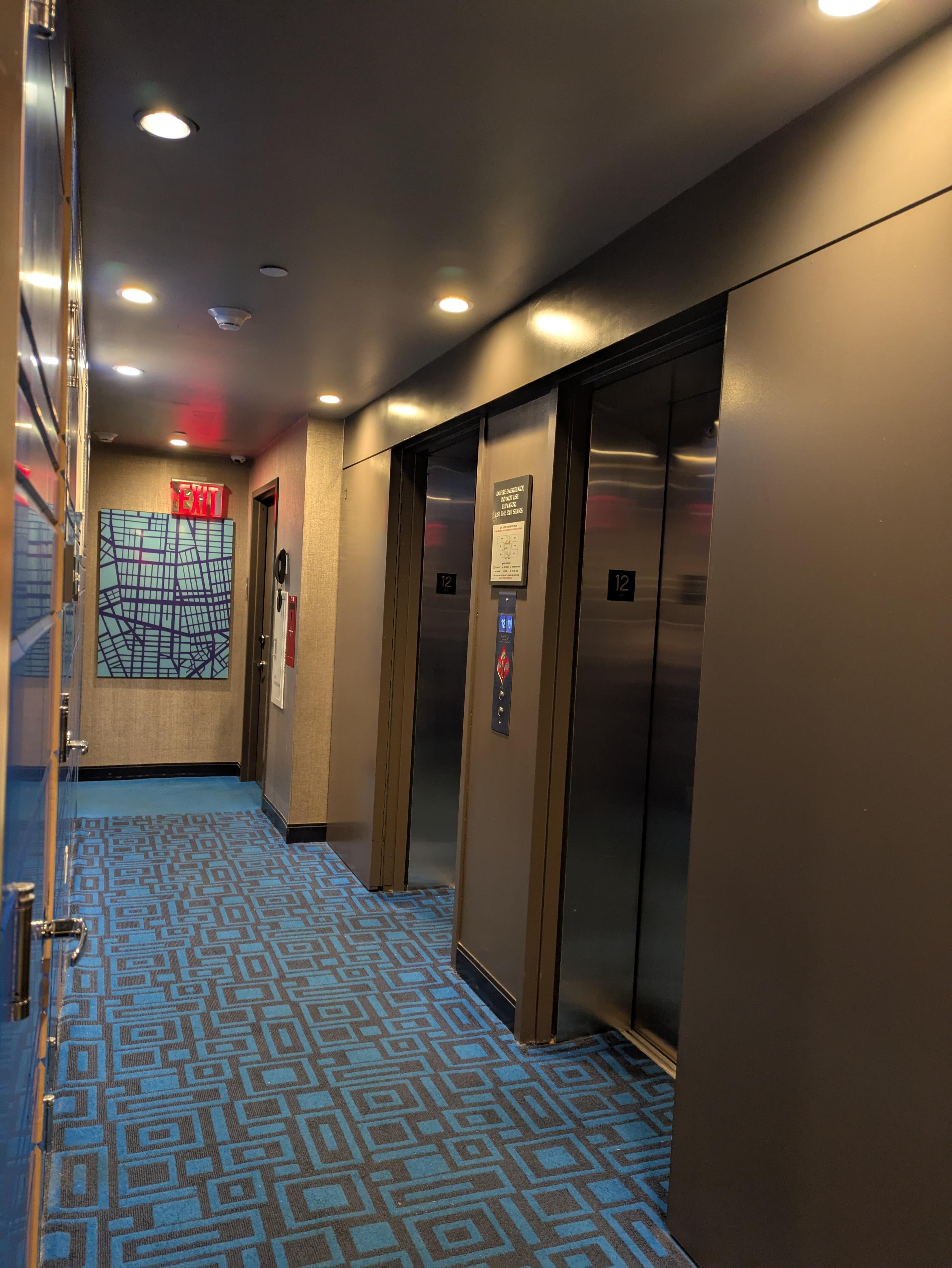 12th floor landing. 6 rooms per floor