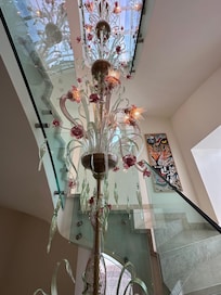 Pretty glasswork in the lobby.