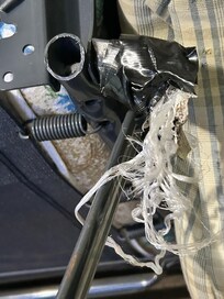 Broken sleeper taped together - won’t even extend to set up