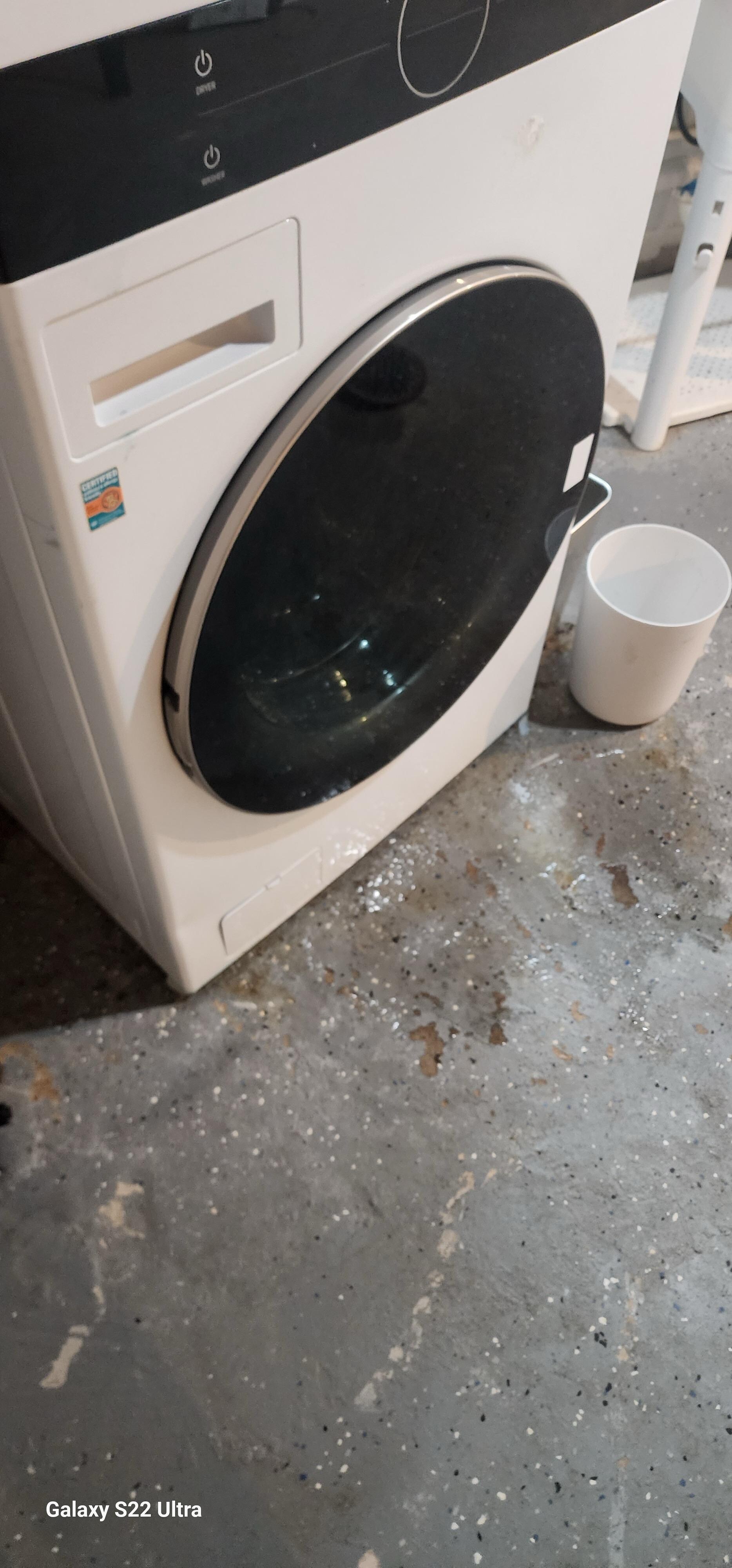 Water leaking from the washer.