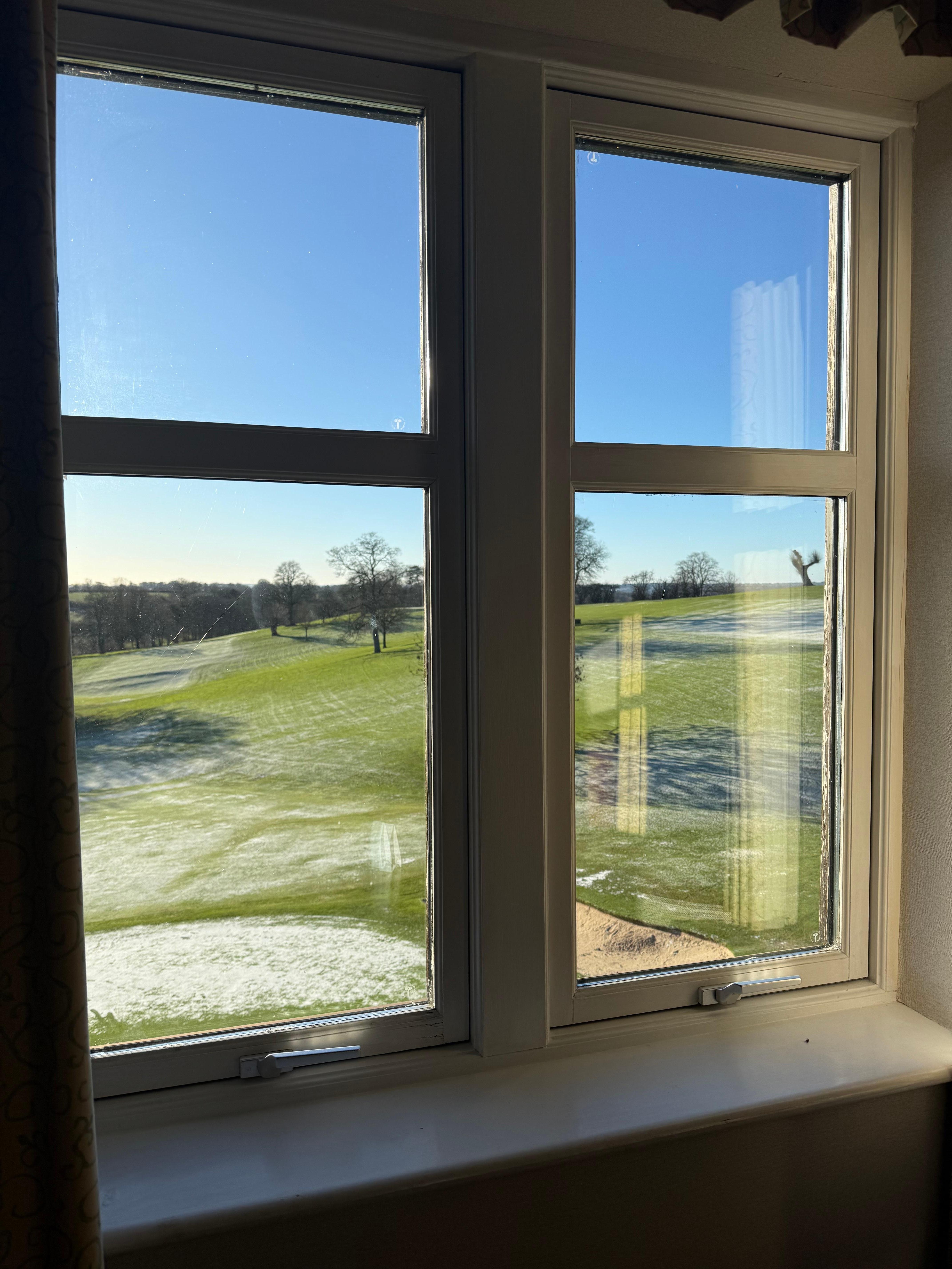 View onto the golf course from our room (superior room with view) 
