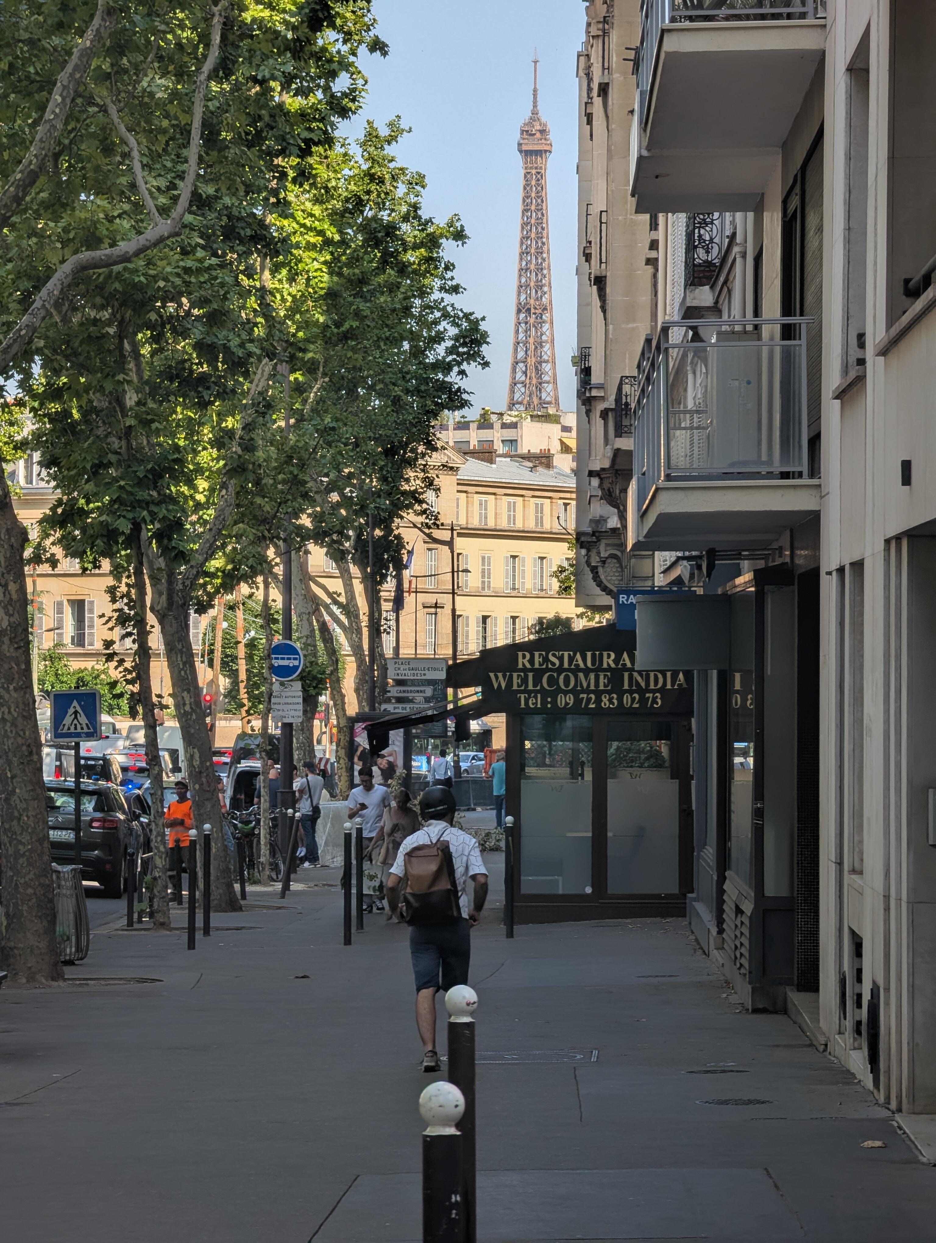 Street level view from the cafe around the corner.