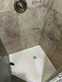 Black ooze in the shower.