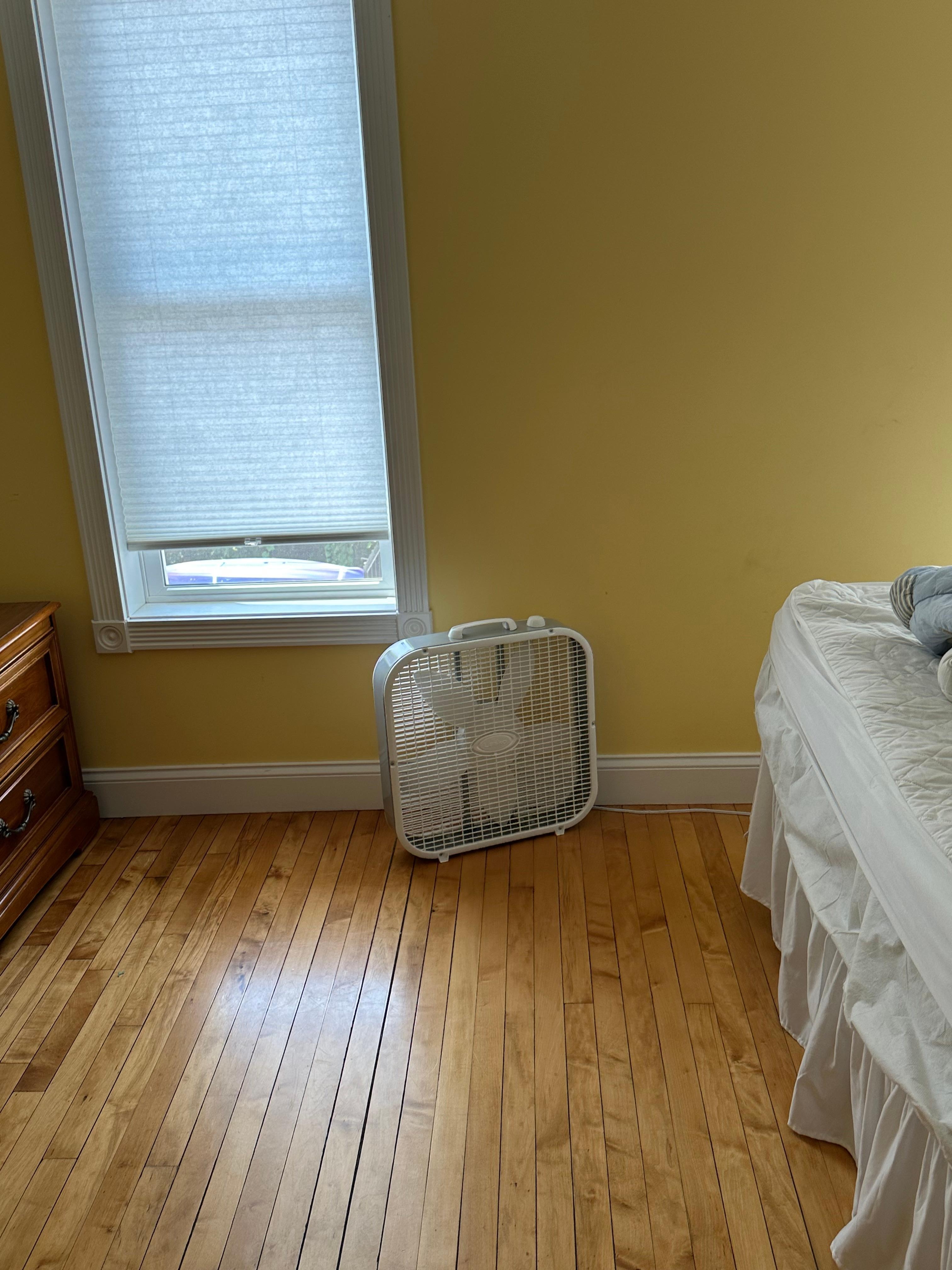 Fans in upstairs bedrooms.