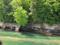 Painted rocks seen from the boat tour