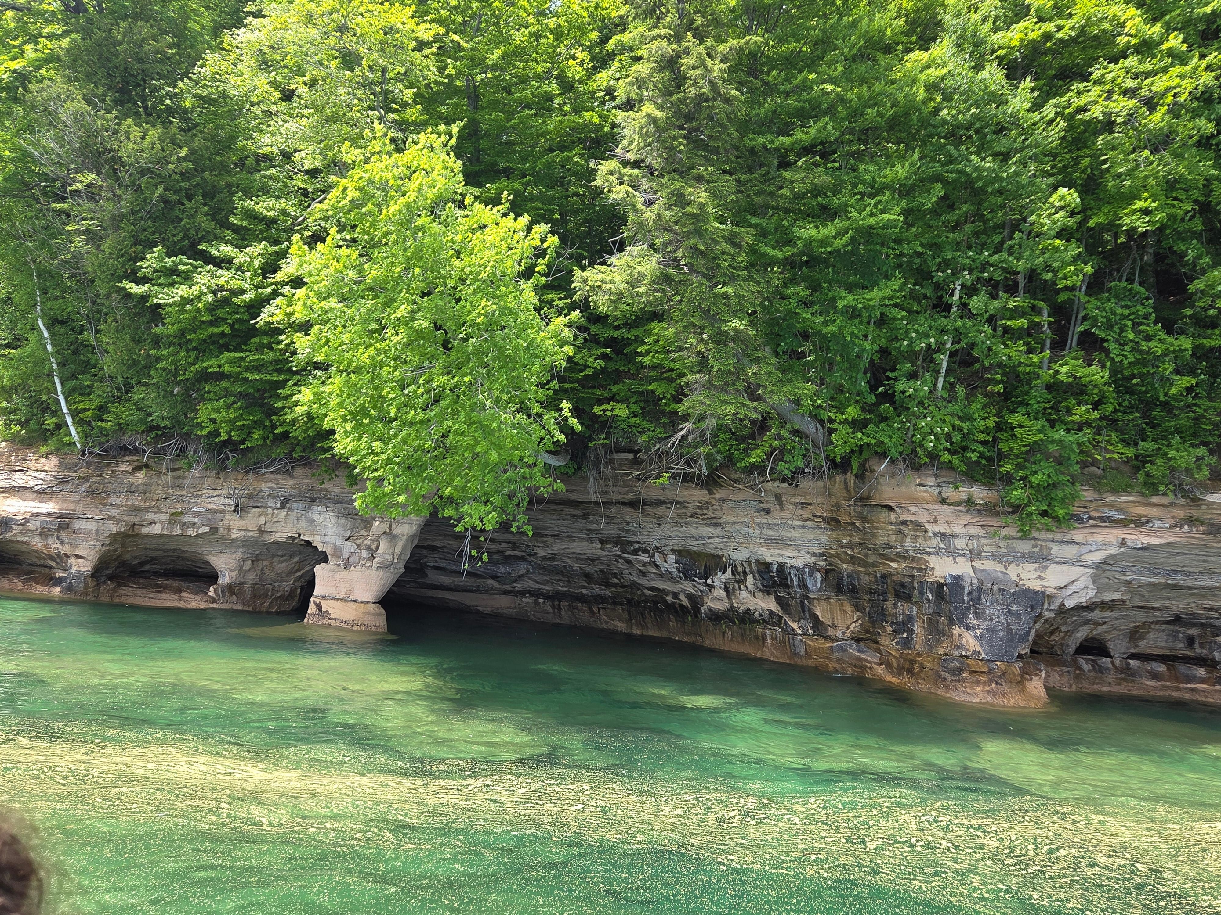 Painted rocks seen from the boat tour