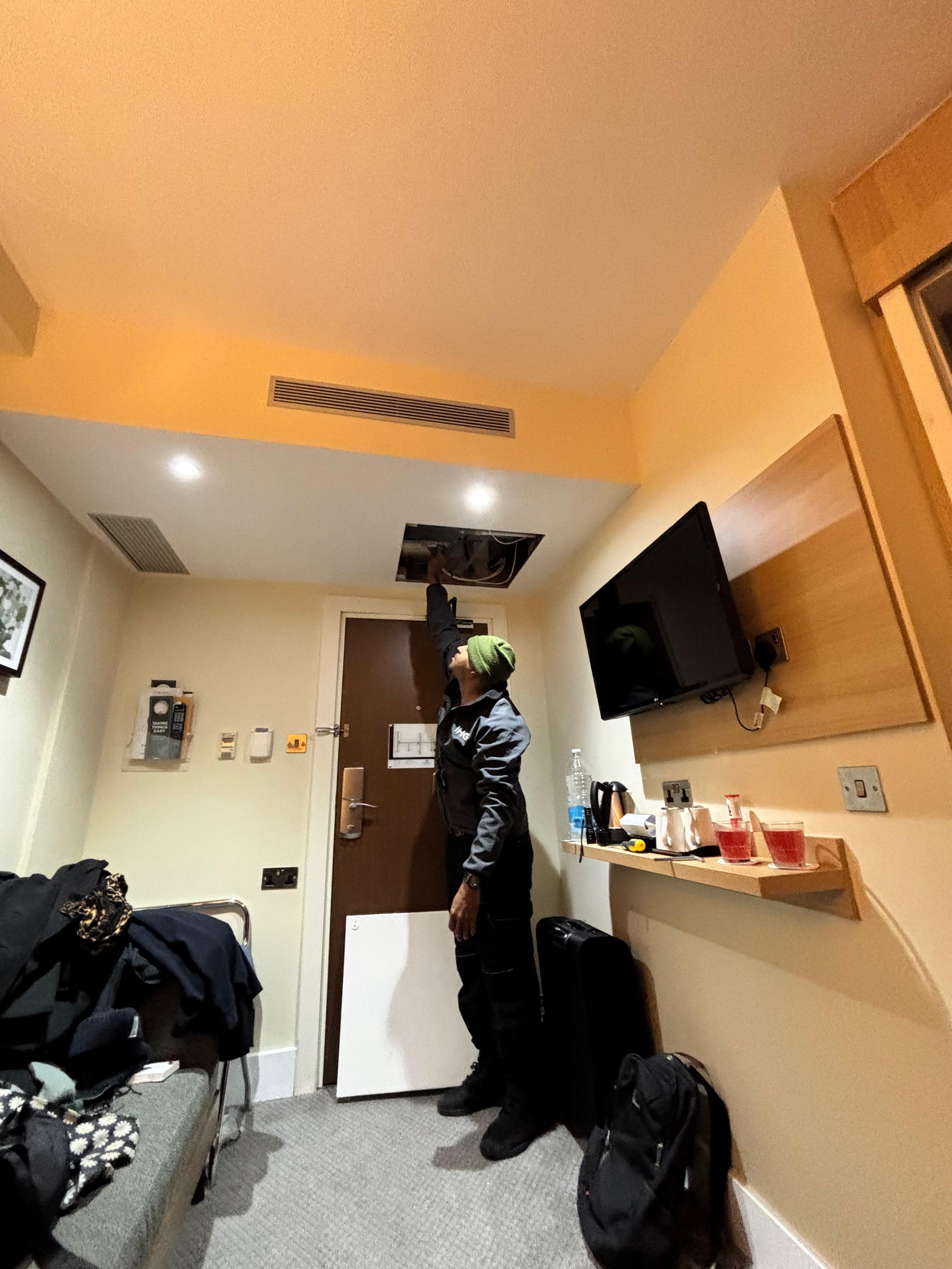 Air Con broke at 1130pm. Going off like a helicopter. Maintenance trying to fix but unable to