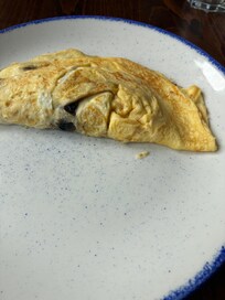 This was my 3 egg mushroom and cheese omelette