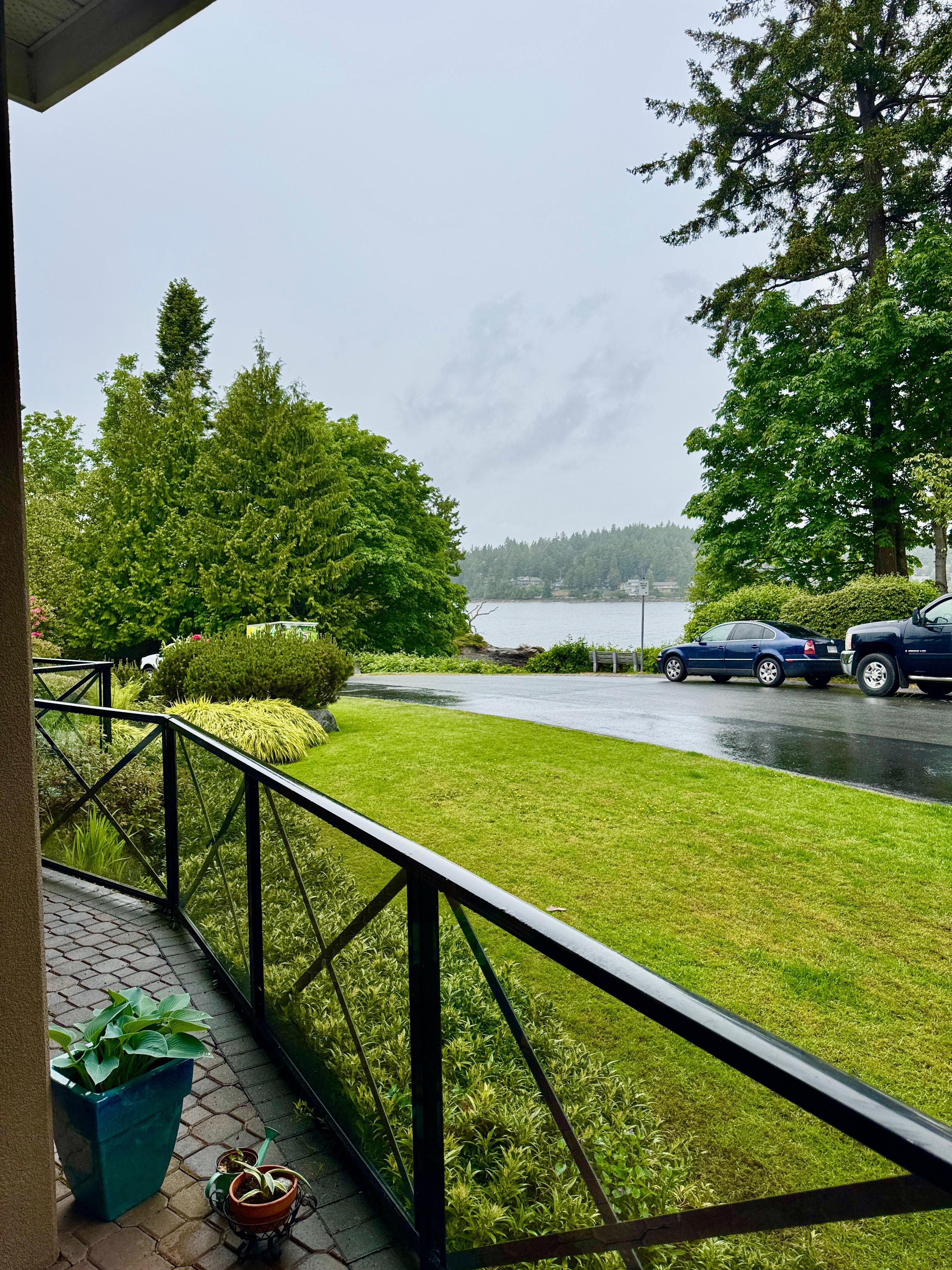 Our view with boats sailing by. 