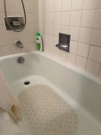 Shower was not the cleanest, towels were sour smelling. Used bar soap provided in shower.