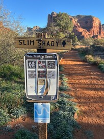 “Slim Shady Trail” a few steps from our door.