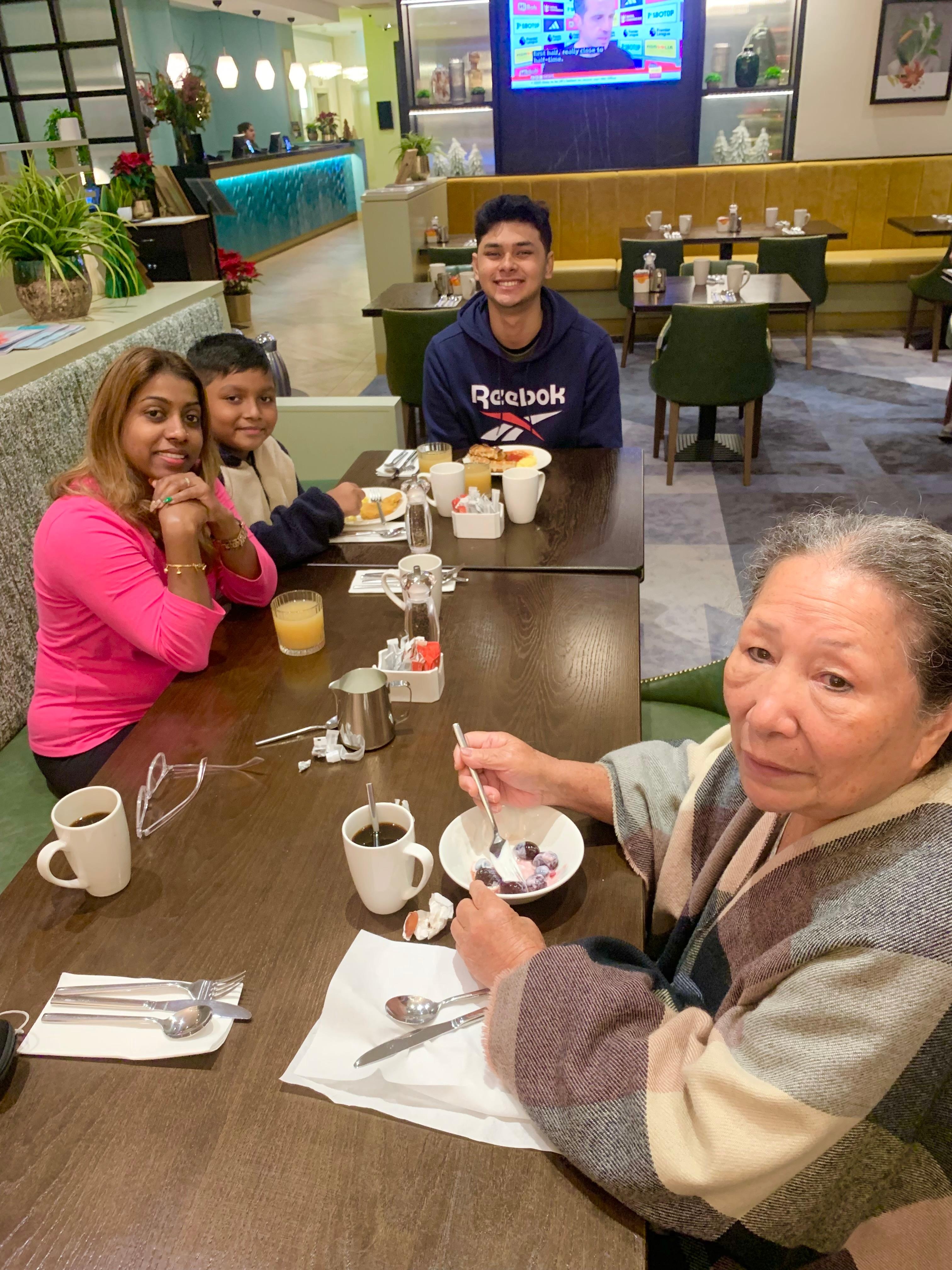 The lovely breakfast at Double Tree