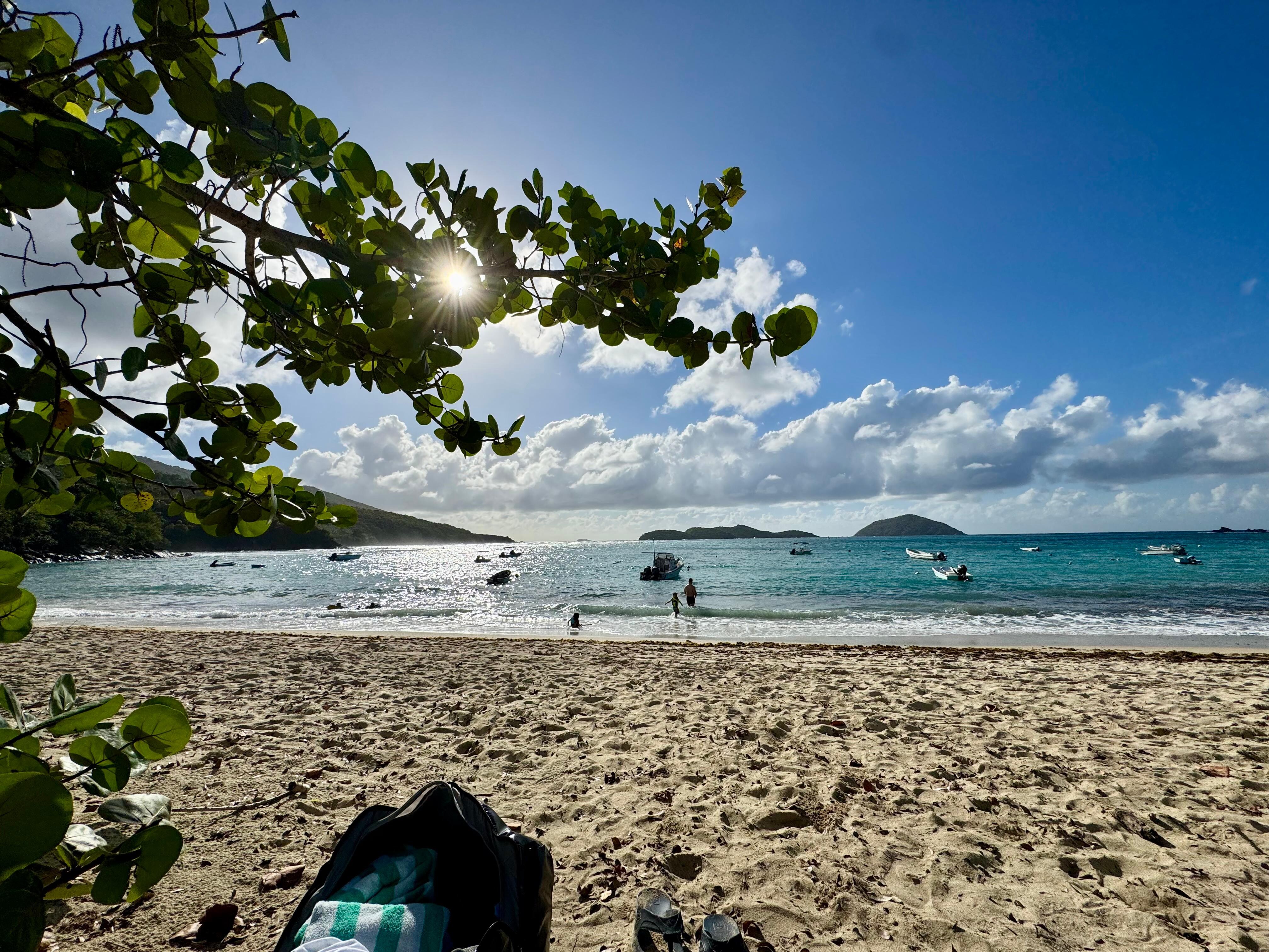 Beach outside resort gate