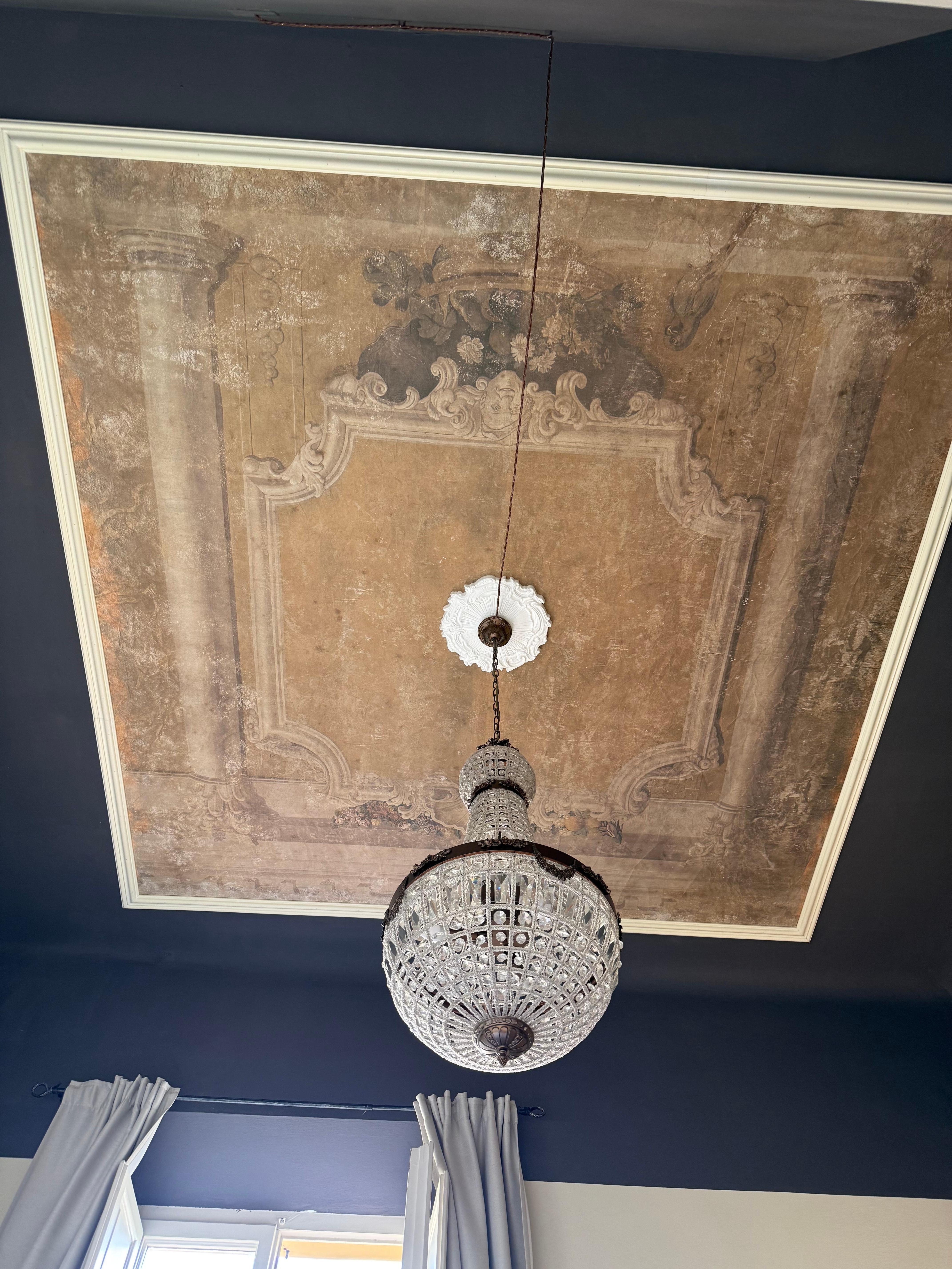 My ceiling, I was mesmerized, however wine may have played a part in how long I stared at it! 