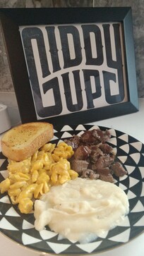 Homemade dinner I made in the kitchen.