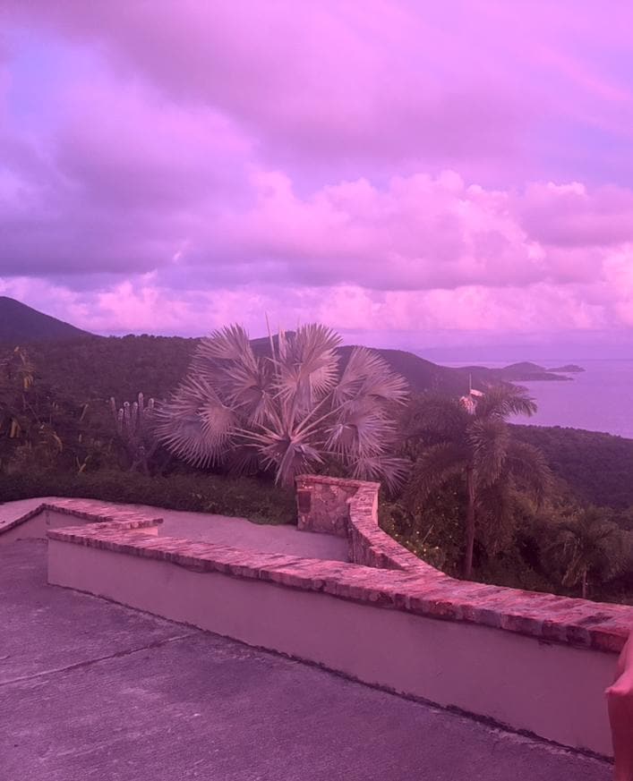 Beautiful sunset from the top of the driveway.