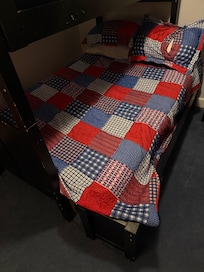 Bunk bed broken. Safety hazard.