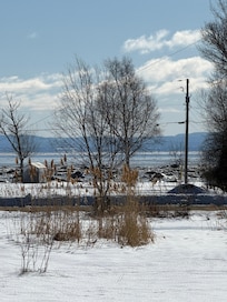 Nice view of St Lawrence and ski hill from deck.