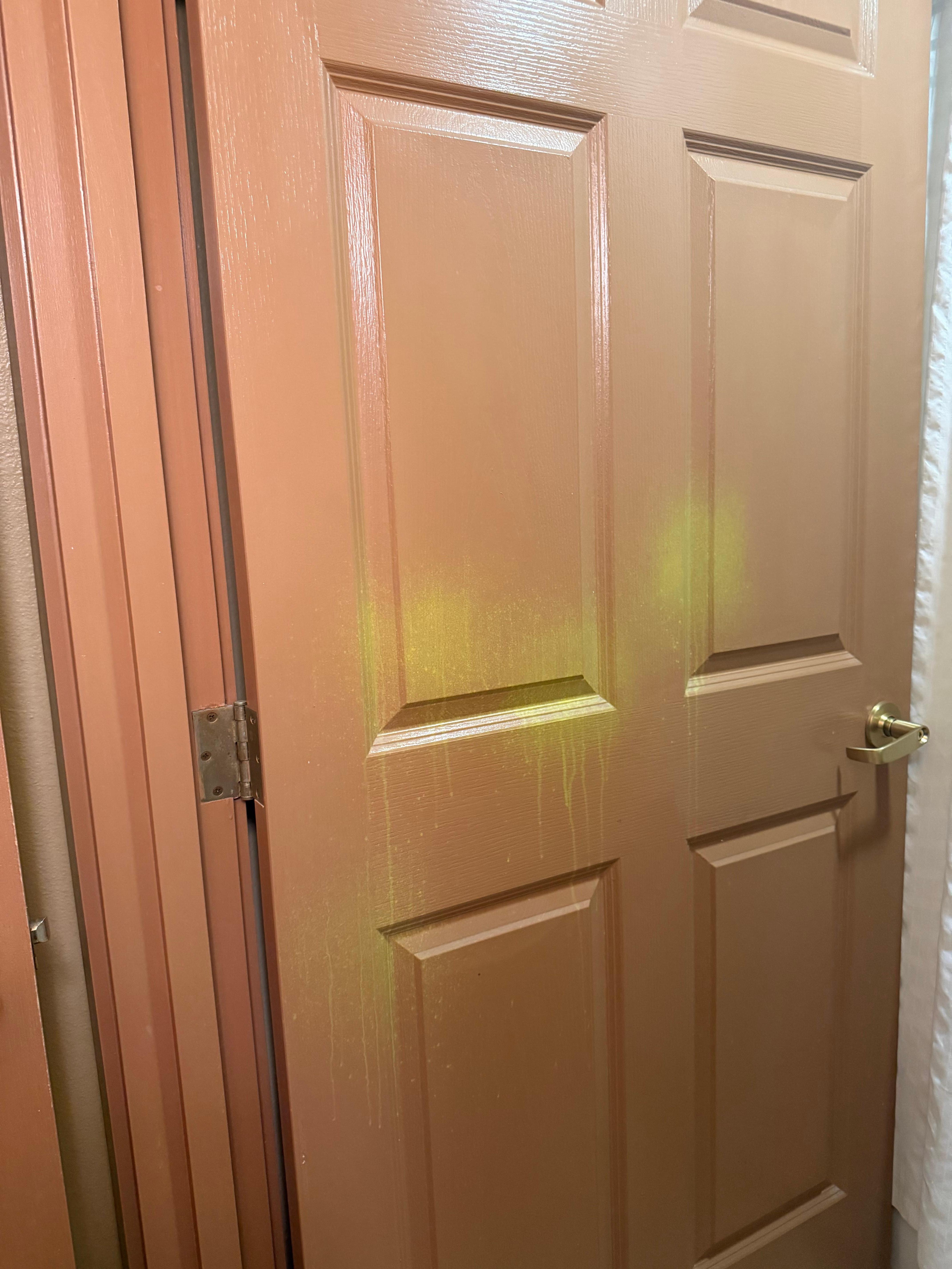 Paint on the bathroom doors? 