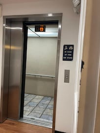 Elevator opened and had wires hanging