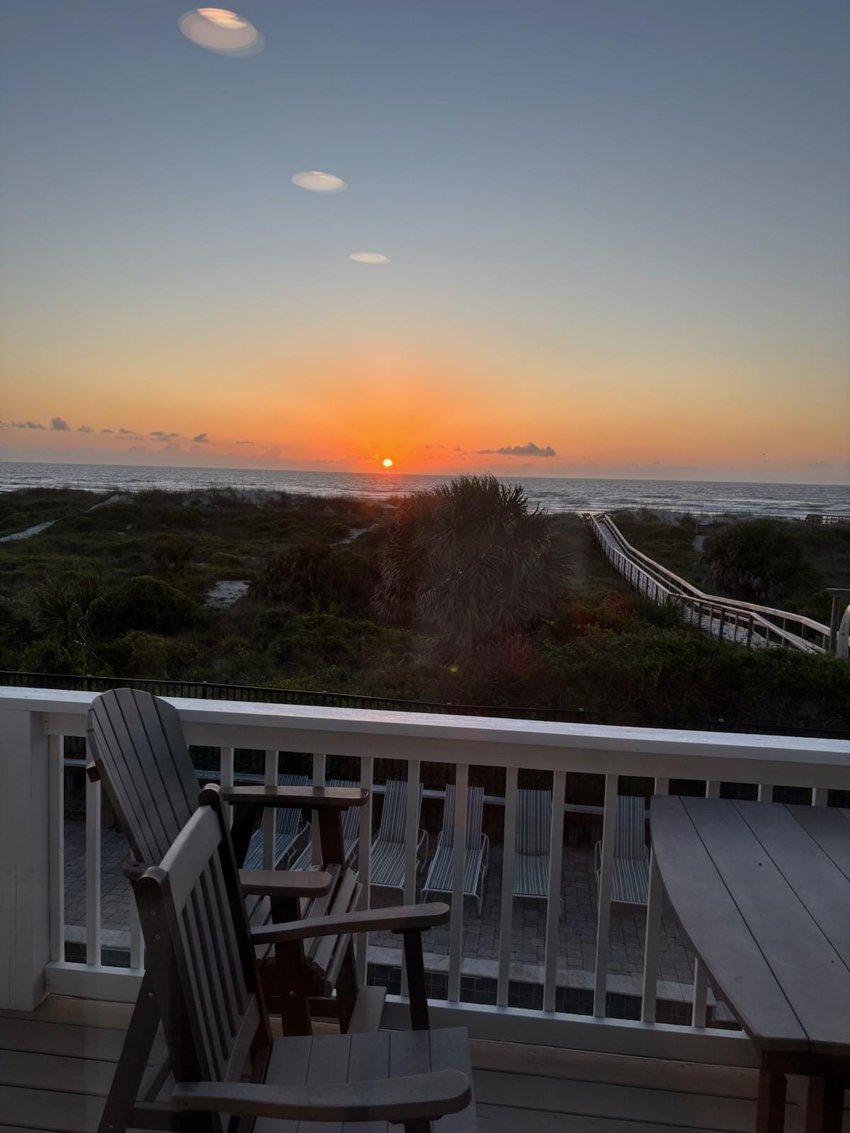 Sunrise from top deck.