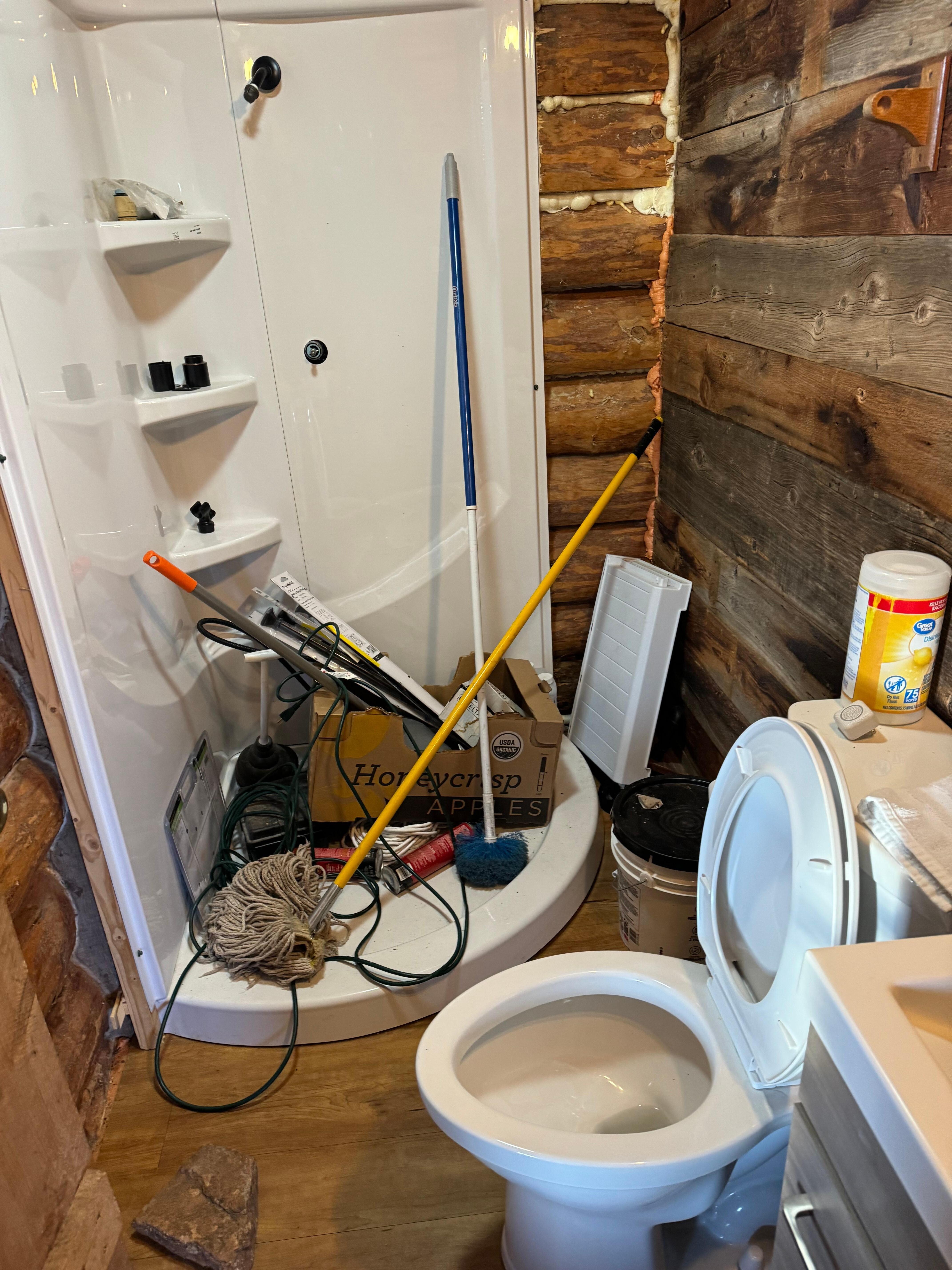 Partially completed bathroom 