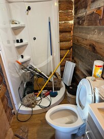 Partially completed bathroom