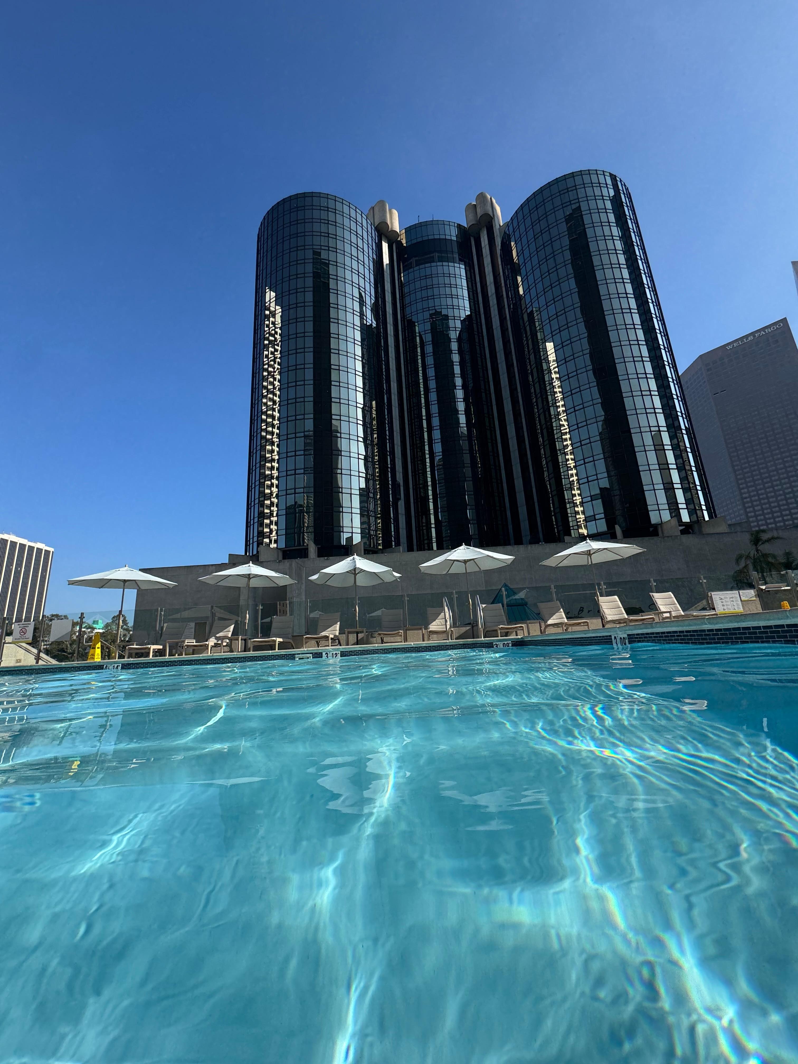 View of the Hotel from the outdoor heated pool